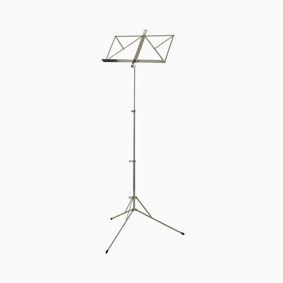 Wittner leggio 961a – nichelato, altezza regolabile 48-114 cm, compatto e pieghevole, Made in Germany