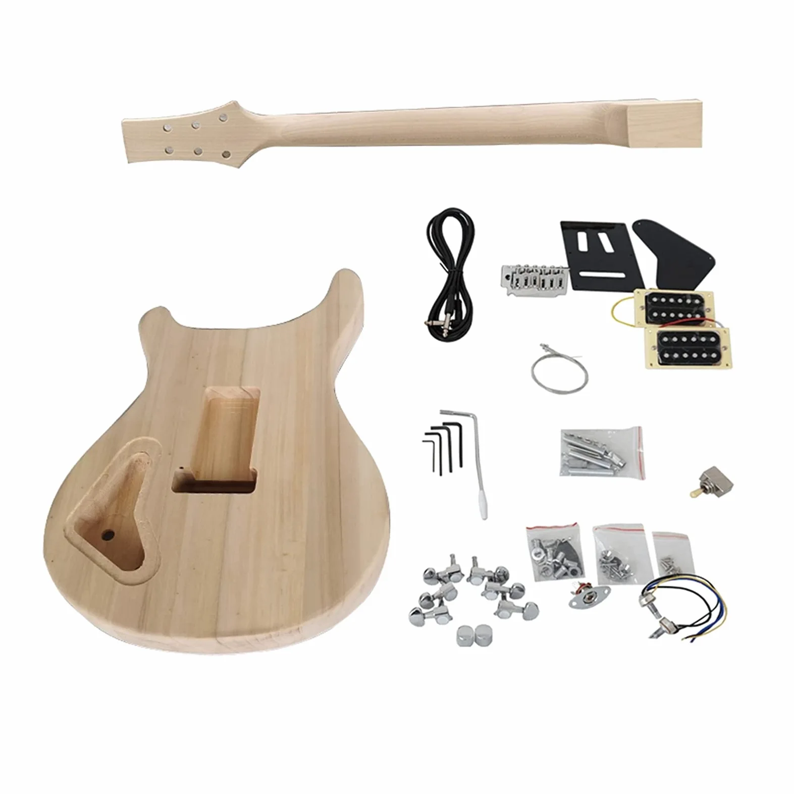 Kit Chitarra incompiuto Incompiuto PRS. Kit per Chitarra Elettrica Kit Basswood Body Strumenzio Musicale Chitarra con Tutti I Residui Corpo della Chitarra Fatta a Mano (Color : EK010)