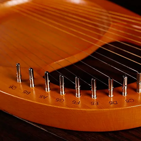 Strumento musicale lira mogano 19 corde, chiave accordatura e corde ricambio
