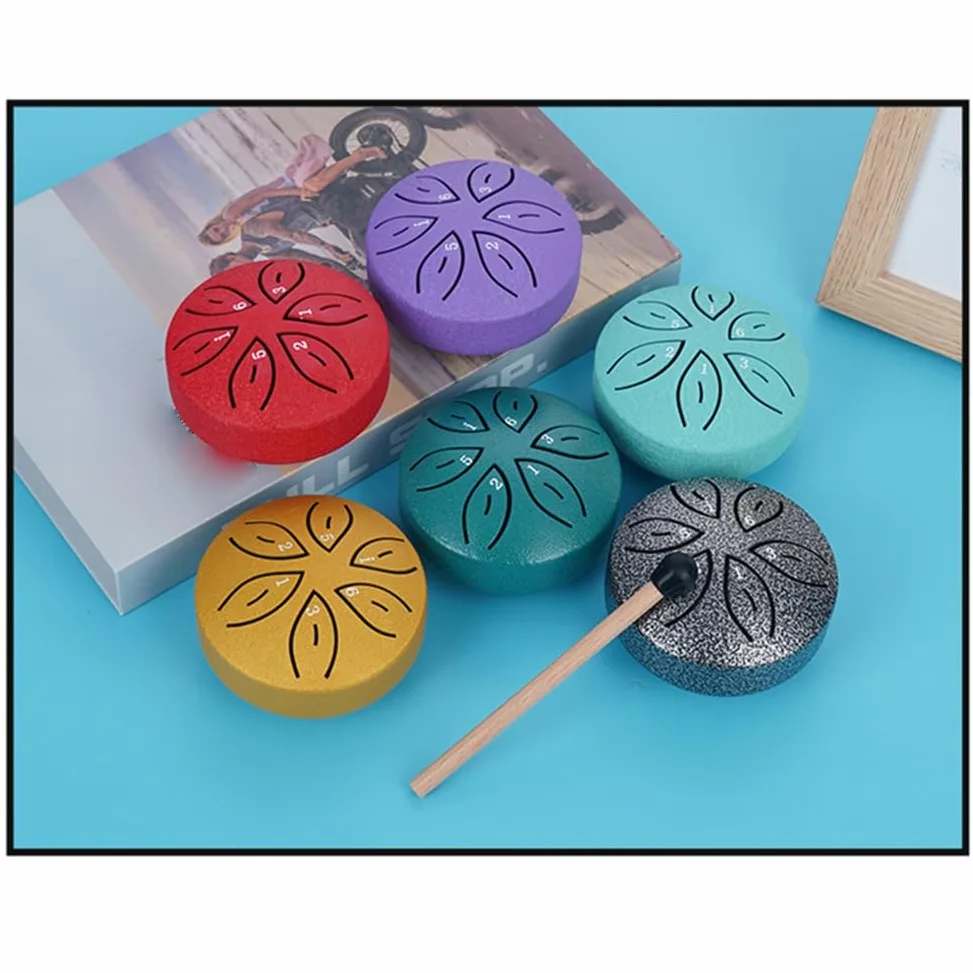 Strumenti Musicali per Bambini Strumenti Orff Artigianato Mini Tamburo Cavo 3 Pollici 6 Toni Rosso