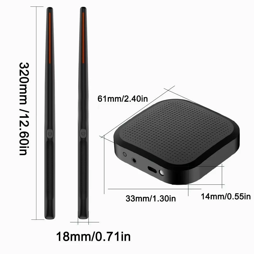 Set di Batteria Elettronica Virtuale Portatile Professionale con Bacchette e Pedali per Principianti, Bambini e Adulti