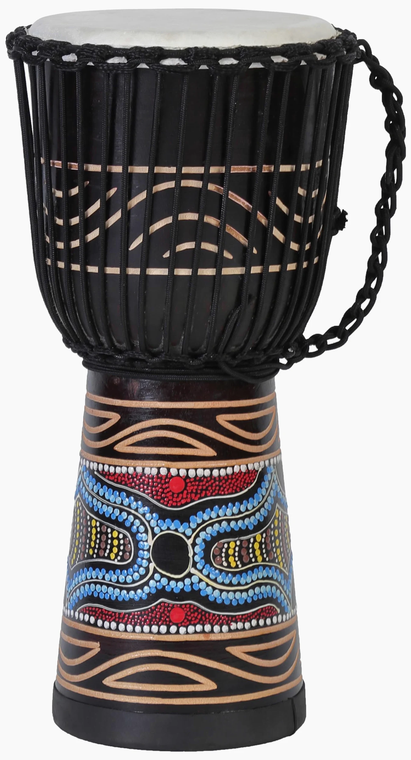 30cm tamburo djembe professionale bongo drum bush drum percussioni motivo colorato stile Africa - (per bambini in età da scuola materna)