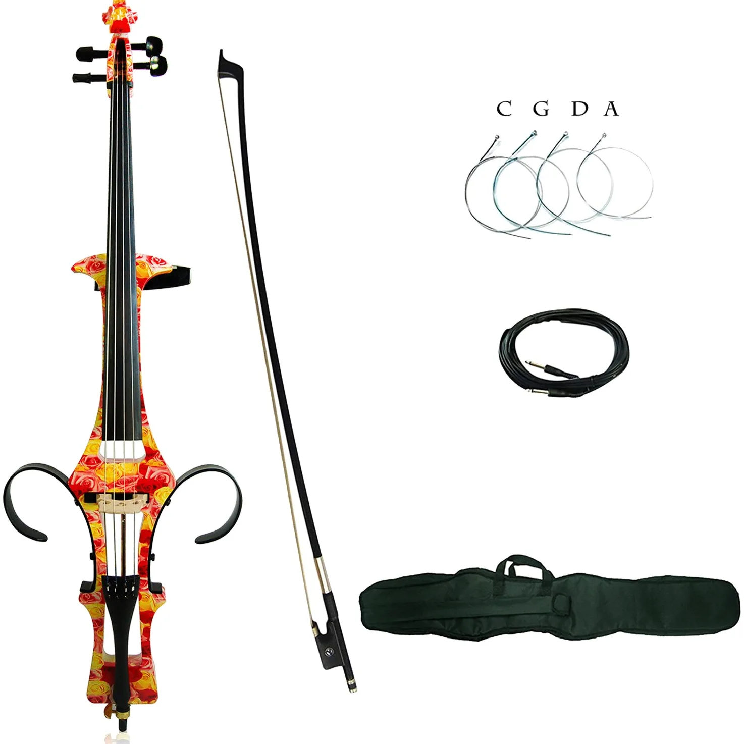 Aliyes Handmade Professionali Donne/Gril Legno Solido Violoncello Elettrico 4/4 Full Size Silenzioso Elettrico Violoncello Rosa