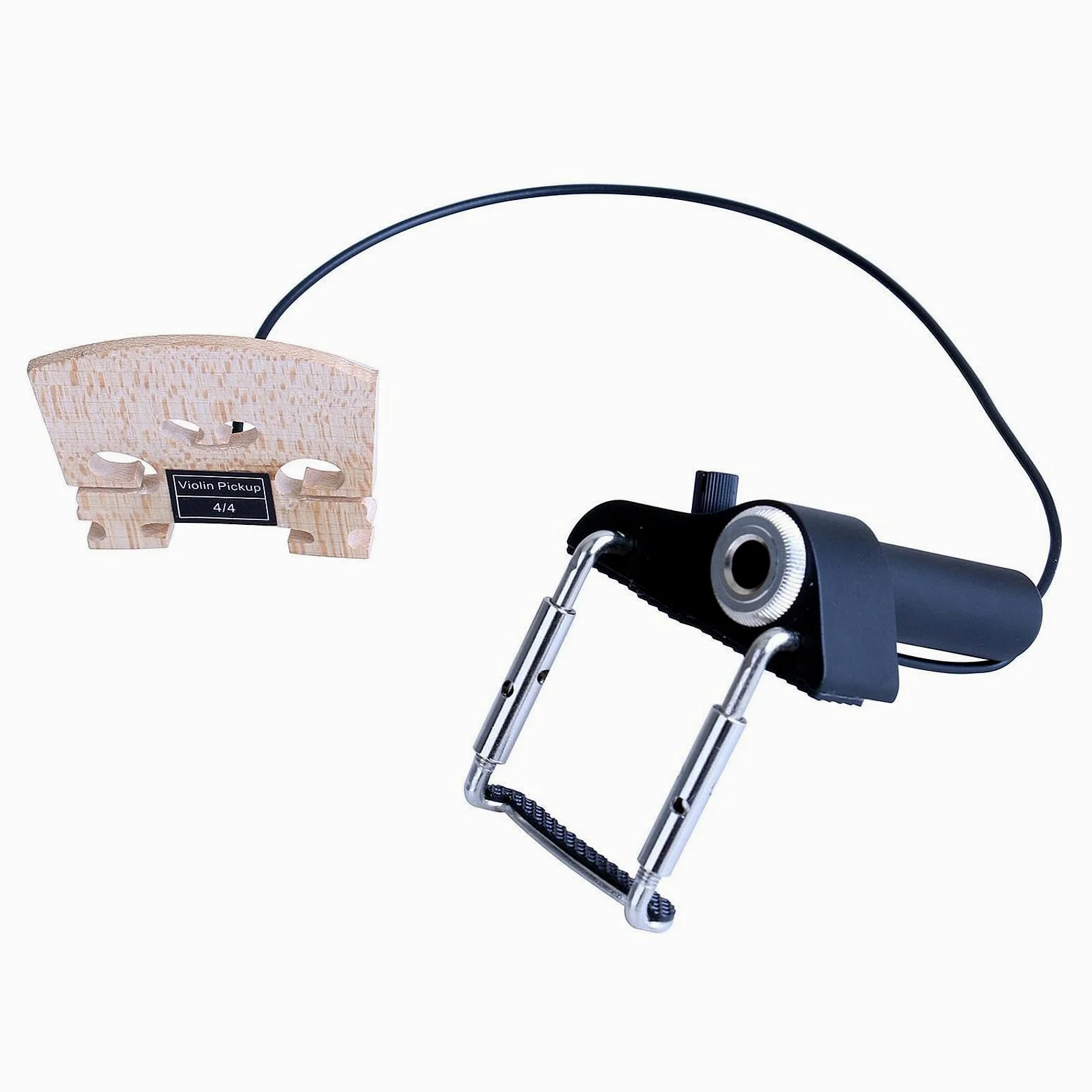 F Fityle Pickup per violino, pickup per microfono a contatto piezoelettrico professionale con jack di uscita, controllo del volume passivo per insegnare lo