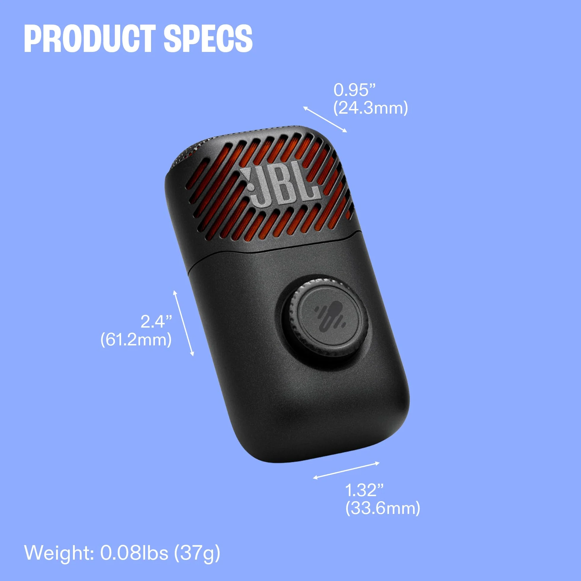 JBL Easy Sing Mic Mini, Microfono IA con Rimozione Vocale Realtime, Nero | 6 Ore di Autonomia, Impugnatura Rimovibile, Bluetooth 5.3, USB‑C, Aux, Connessione Wireless 2,4 GHz