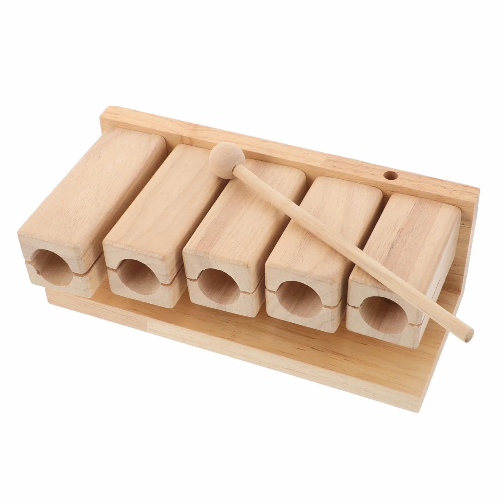Blocchi Percussione in Legno Pentatonici Toni con Martelletto Strumento Musicale Educativo Sicuro e Leggero per Yoga Scuola e Apprendimento Collaborativo
