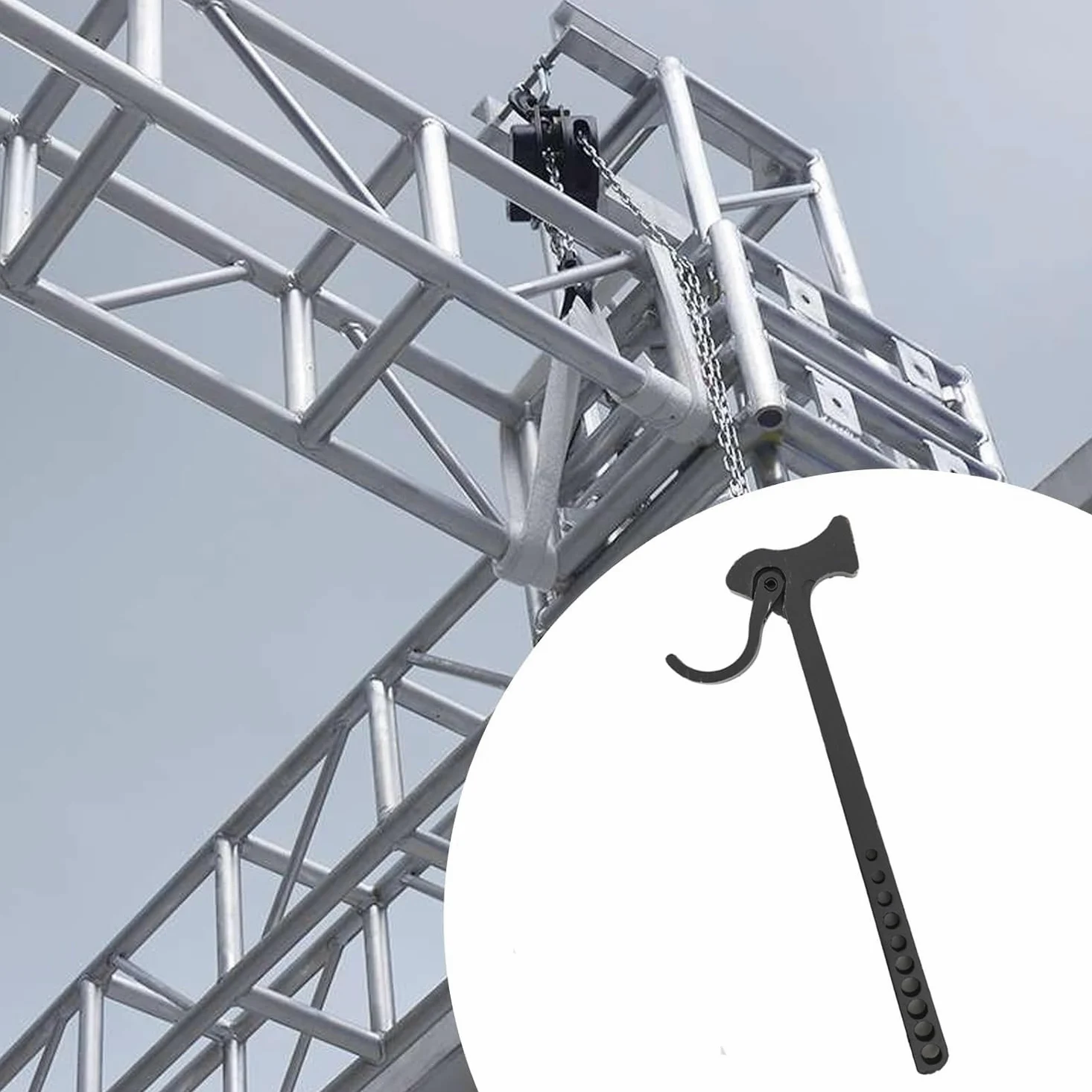 Martello per Tralicci, Martello per Traverse da Palcoscenico in Ferro Nero, per Traverse con Diametro di 48-51 mm, per la Costruzione di Travi e Pedane da Palcoscenico(Nero)