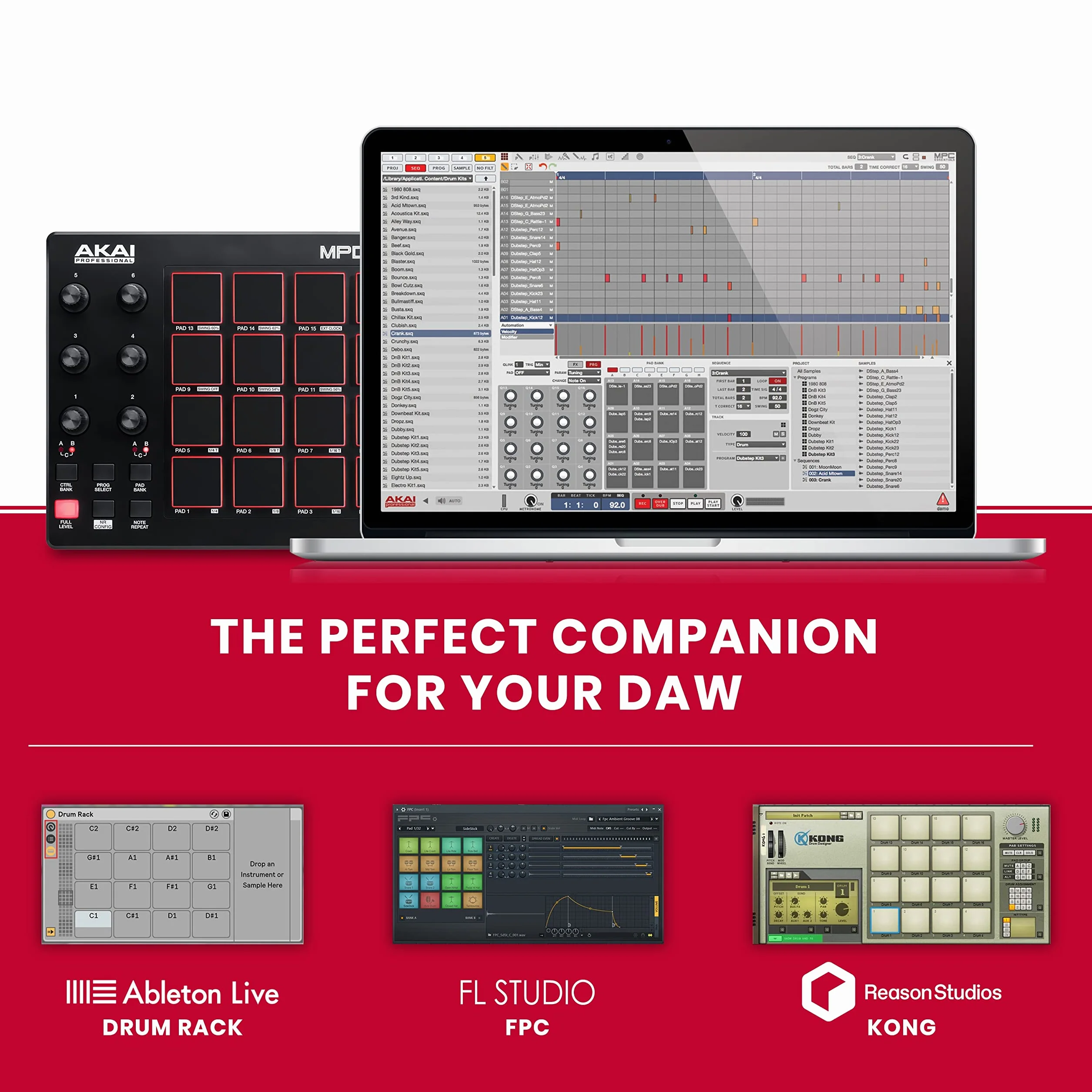 Akai Professional MPD218 - Controller MIDI Pad/Drum Pad Macchina/Beat Maker con 16 Pad, Controlli Assegnabili, Software di Produzione Incluso