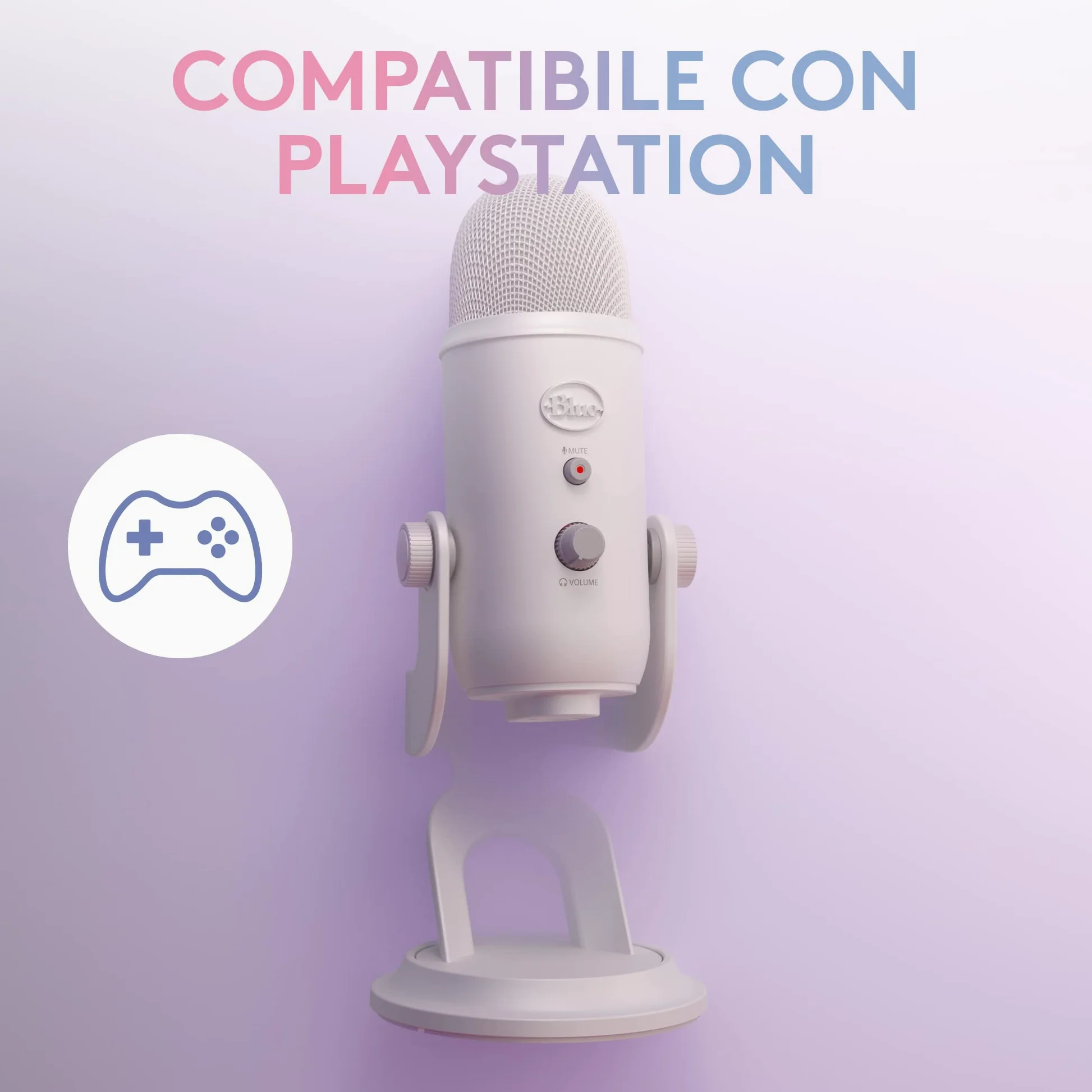 Logitech G Blue Yeti Premium USB Gaming Mic per lo streaming su PC e Mac, edizione speciale, effetti VO!CE blu, temi esclusivi Streamlabs, 4 modelli di pickup, Plug & Play - Bianco