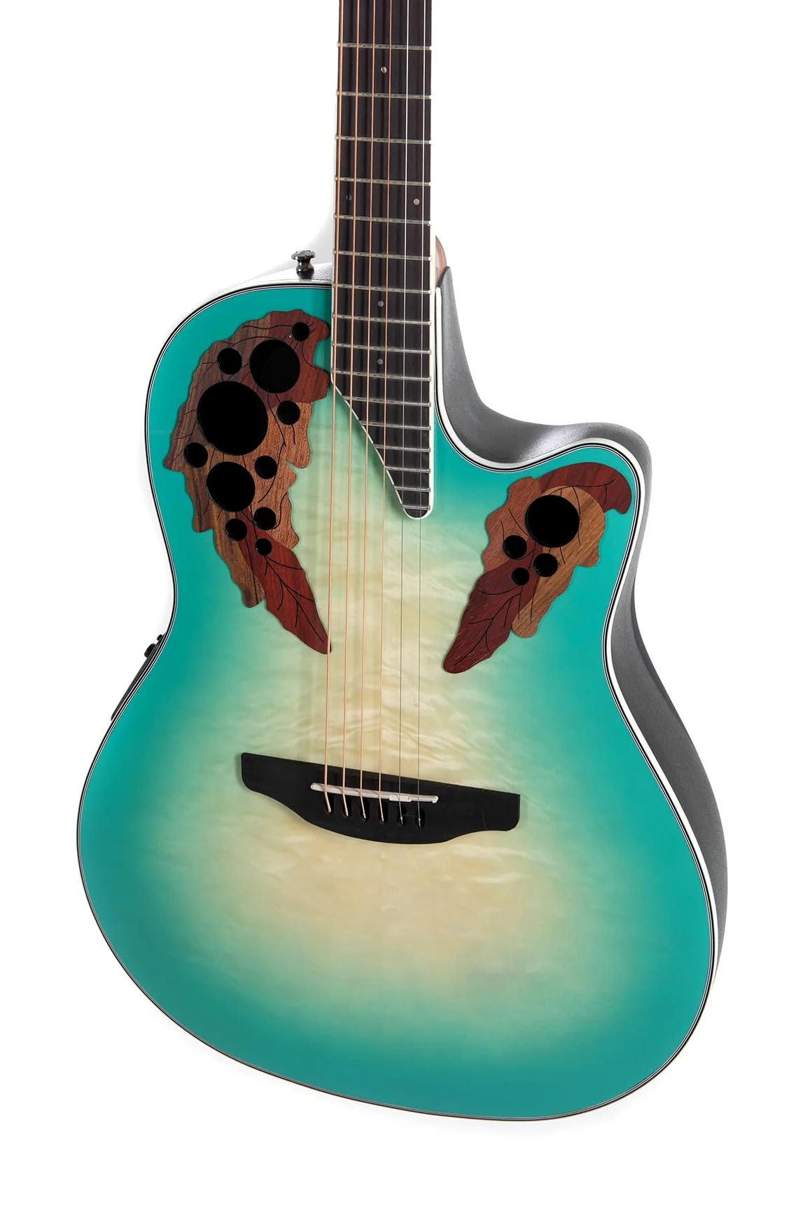 Ovation Chitarra acustica elettrica Celebrity Elite Plus CE44X Mid Cutaway – Coperta in legno pregiato – Mid-depth Lyrachord Body – Mintburst – CE44X-9B-G
