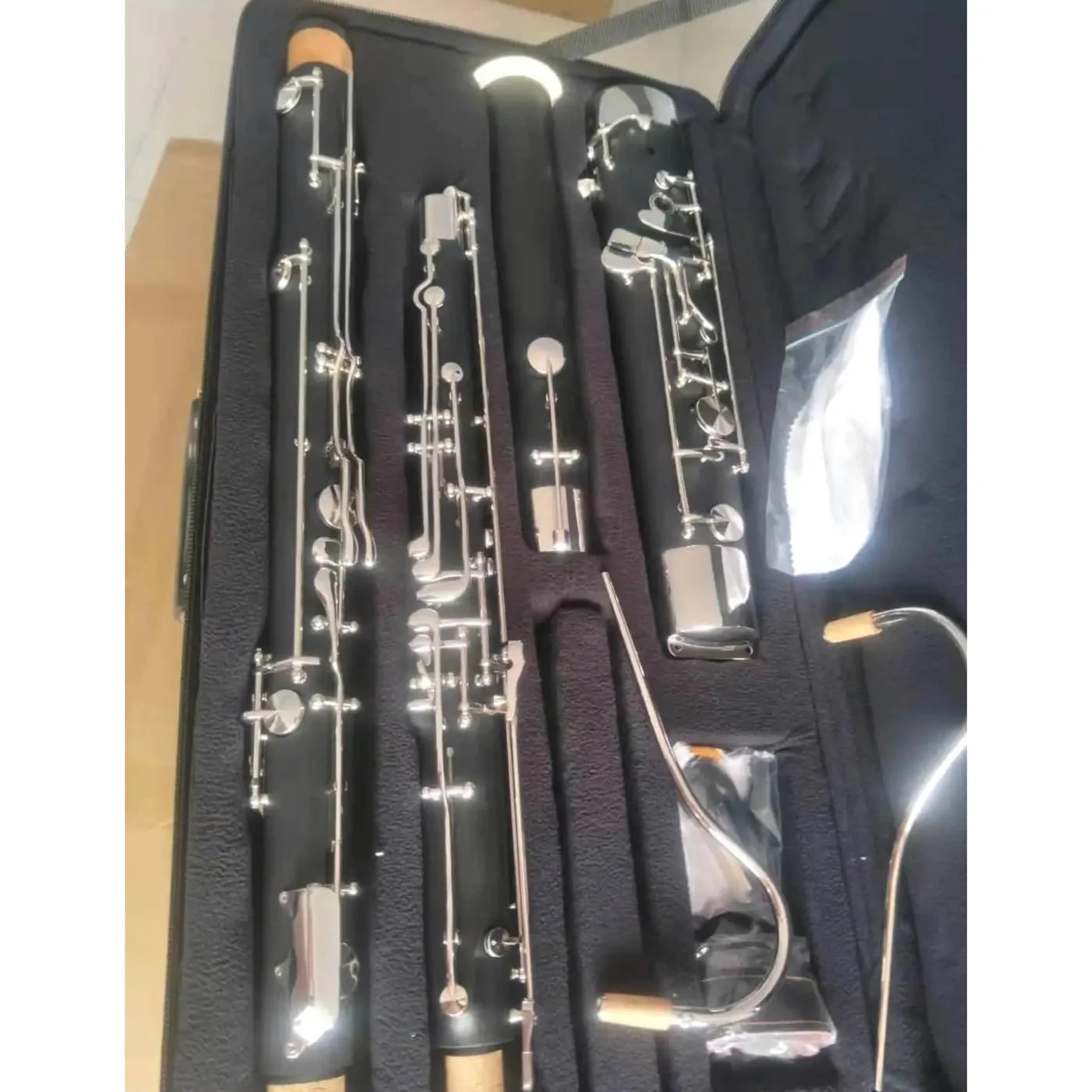 Black Student Bakelite Fagotto Strumenti a fiato con custodia in tela e accessori Fagotto Kit