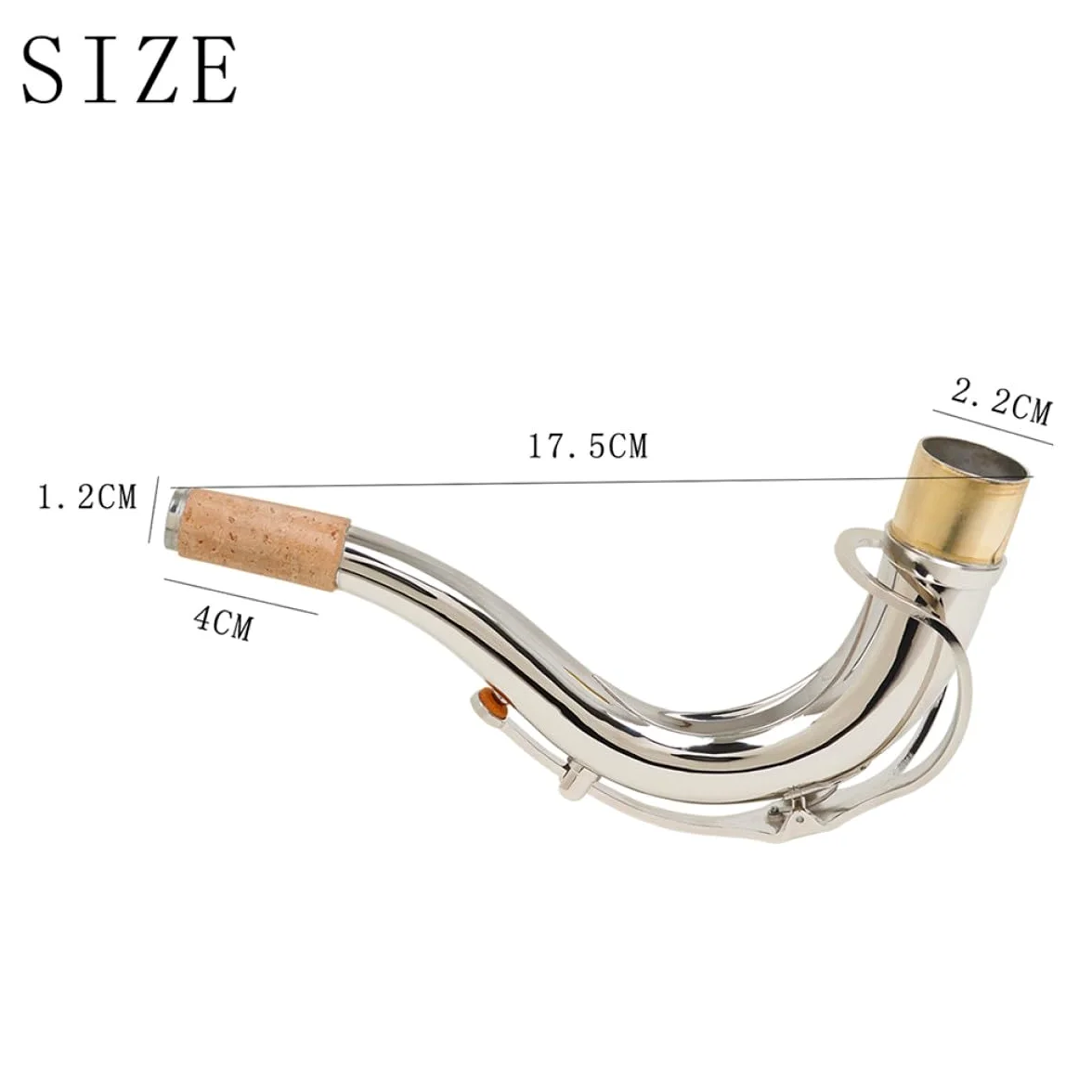 POPETPOP Collo Accordatura in Si Bemolle Diametro 27,5mm per Curvo in Ottone Placcato Argento Facile Installazione e Manutenzione Sassofono Tenore