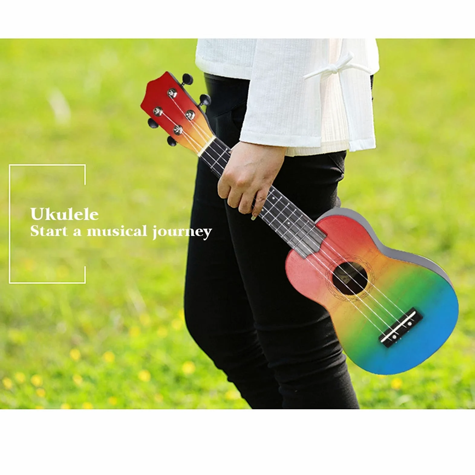 Ukulele 21 Pollici Ukulele in Legno 4 Corde Chitarra Portatile 21 '' Chitarra Chitarra Mini Chitarre per Principianti Regalo per Bambini Concerto Ukulele