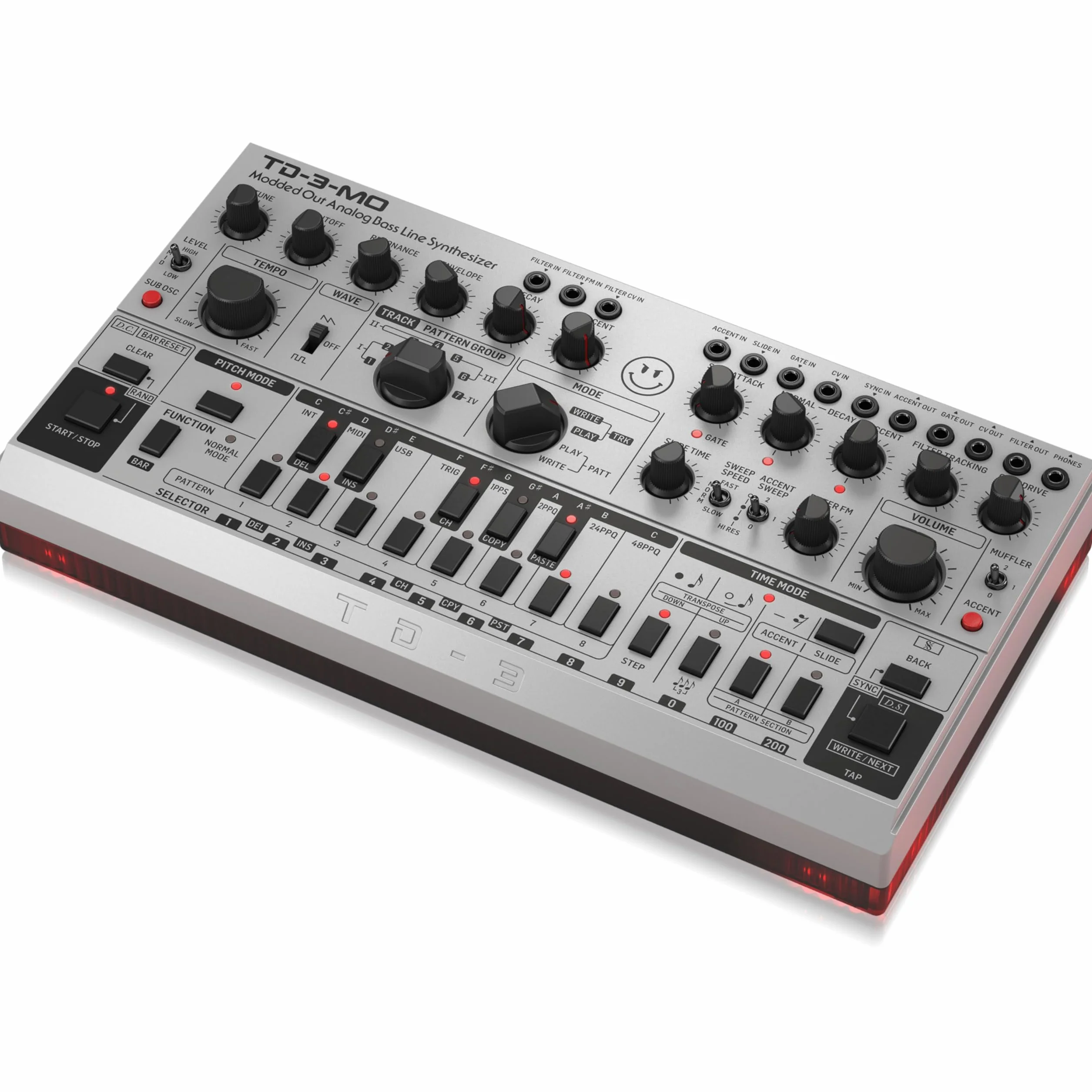 Behringer TD-3-MO-SR Sintetizzatore di linea di basso analogico "Modded Out" con VCO, VCF controllabile tramite MIDI e oscillatore sub-armonico