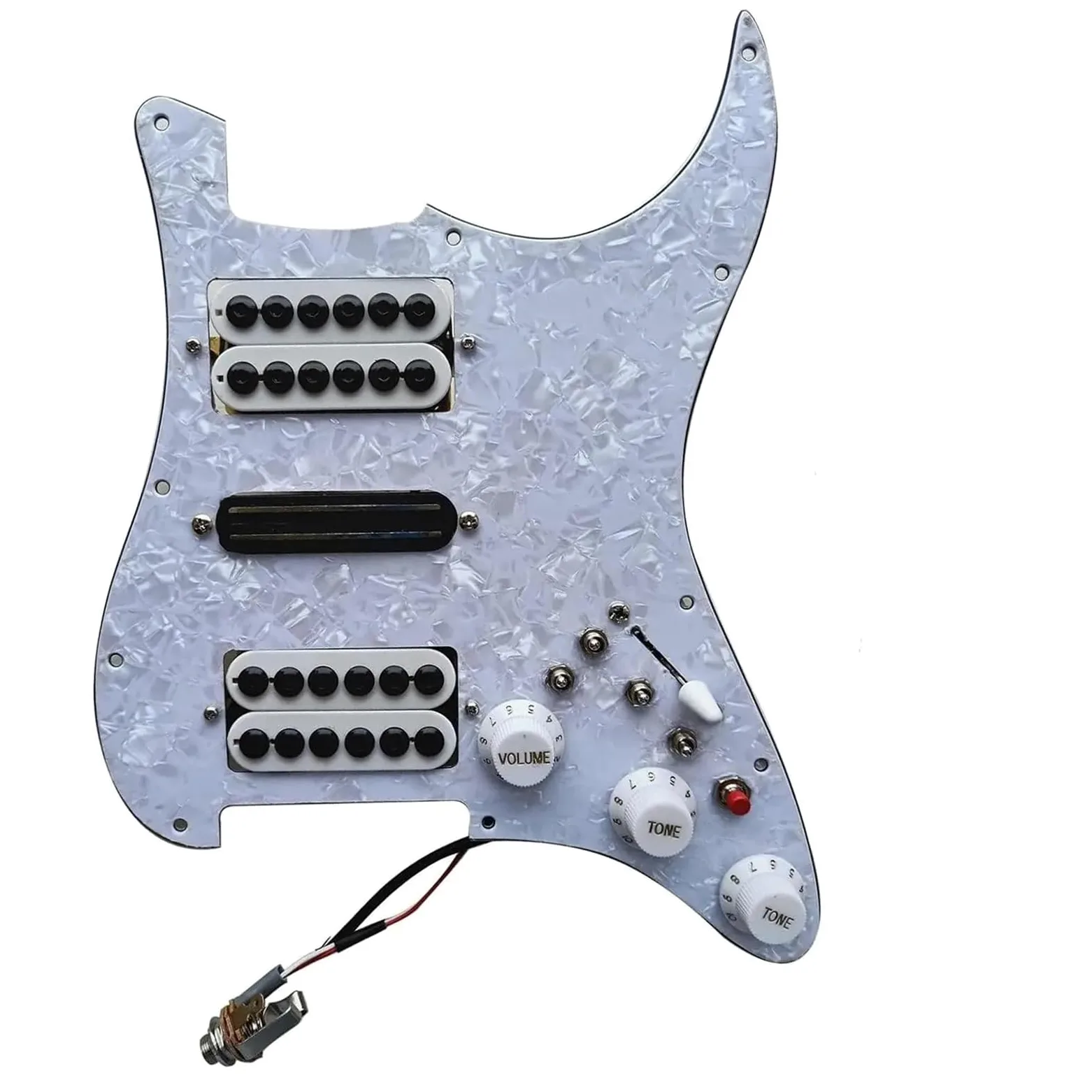 pickup per battipenna pre-cablato Caricato ST HSH Pickguard Mini Humbucker Pickup Ad Alto Rendimento Multi 4 Single Cut Switch 20 Toni Parti Di Chitarra Elettrica(3/4)