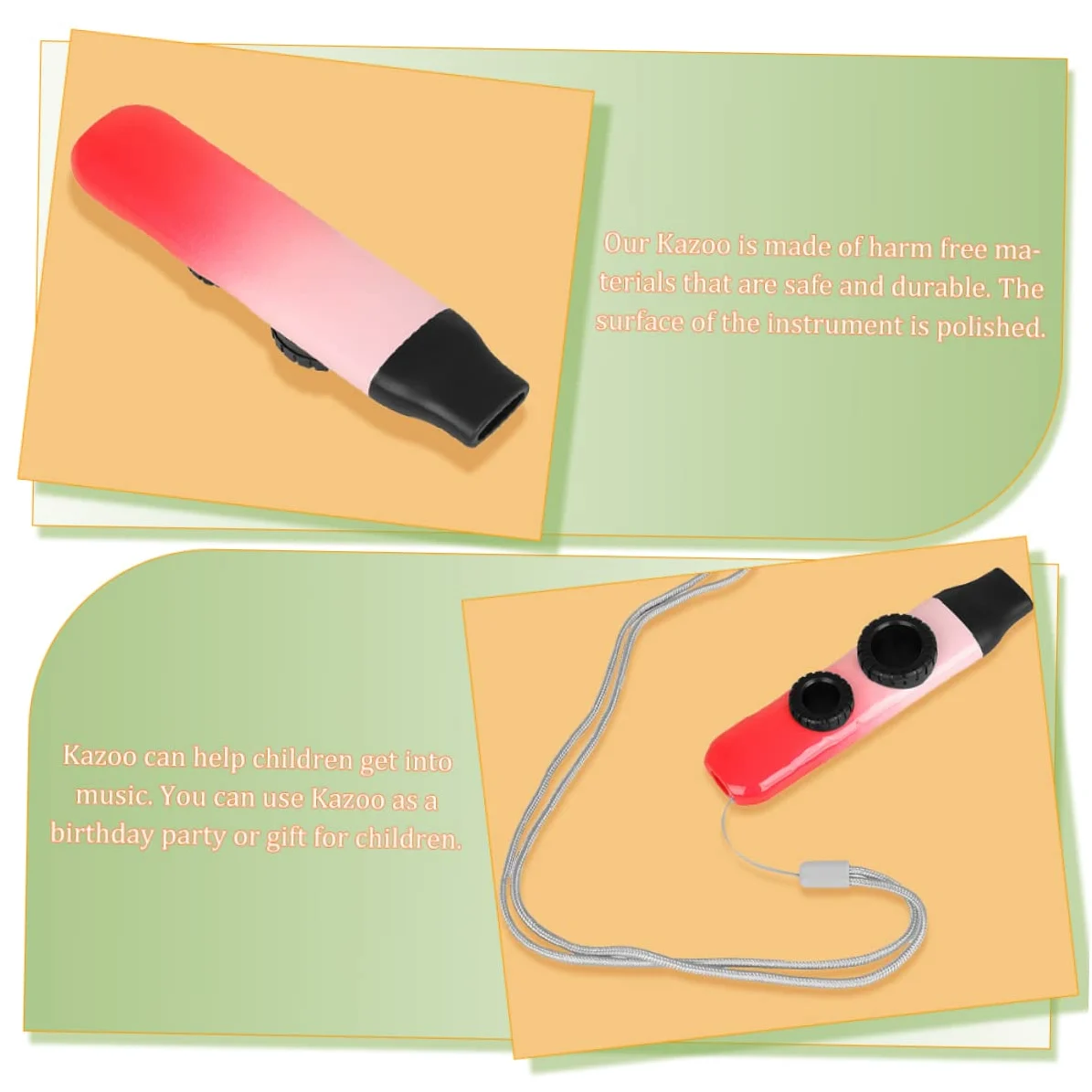 TOYANDONA 3sets Kazoos Plastica Portatili Per Accompagnamento Musicale Strumento Per Chitarra e Violinisti Facile Da Usare Adatto Tutte Le Età e Gradiente