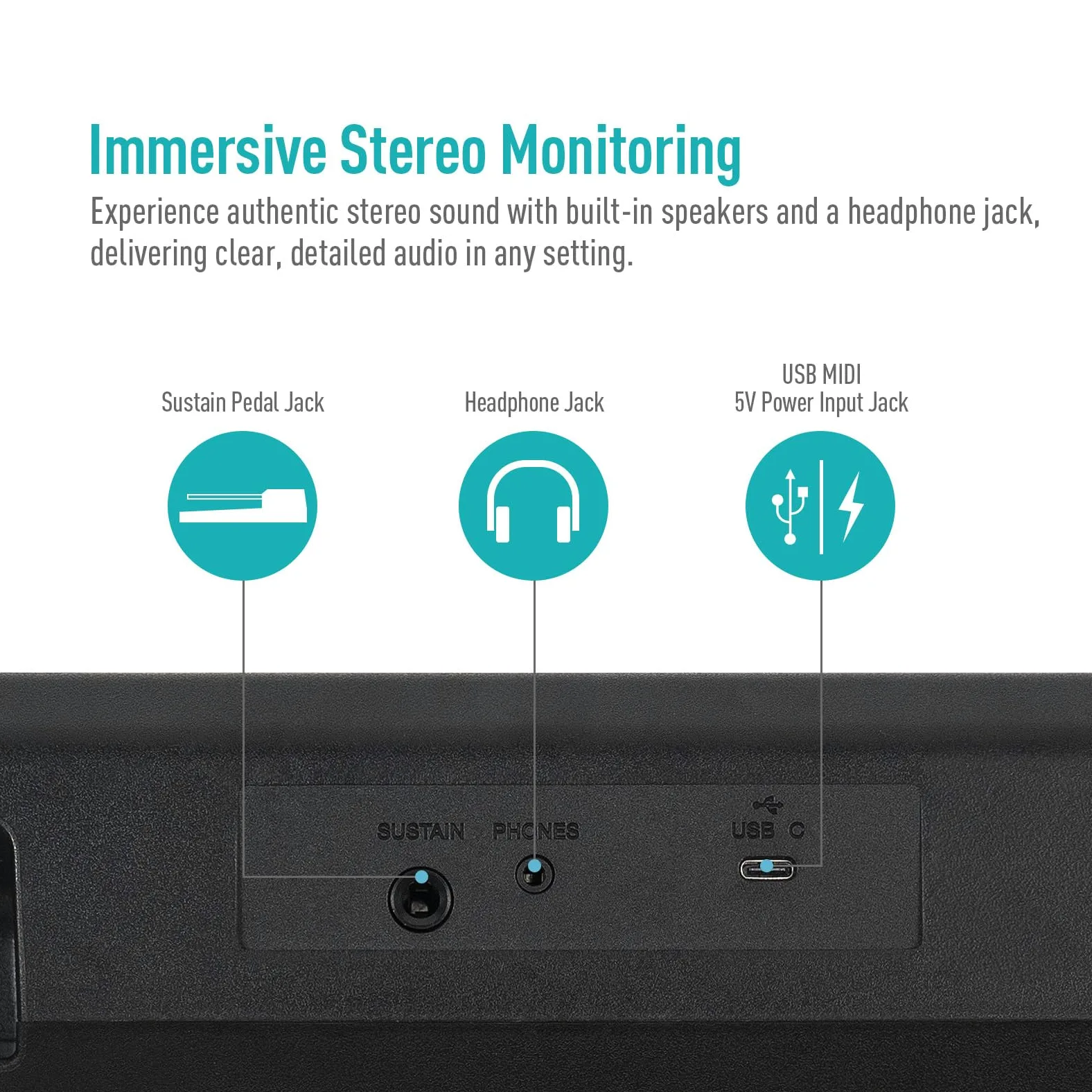 SONICAKE 61 tasti Piano Tastiera digitale per principianti Altoparlanti Bluetooth integrati, cuffie, 300 toni, 300 ritmi e 80 demo