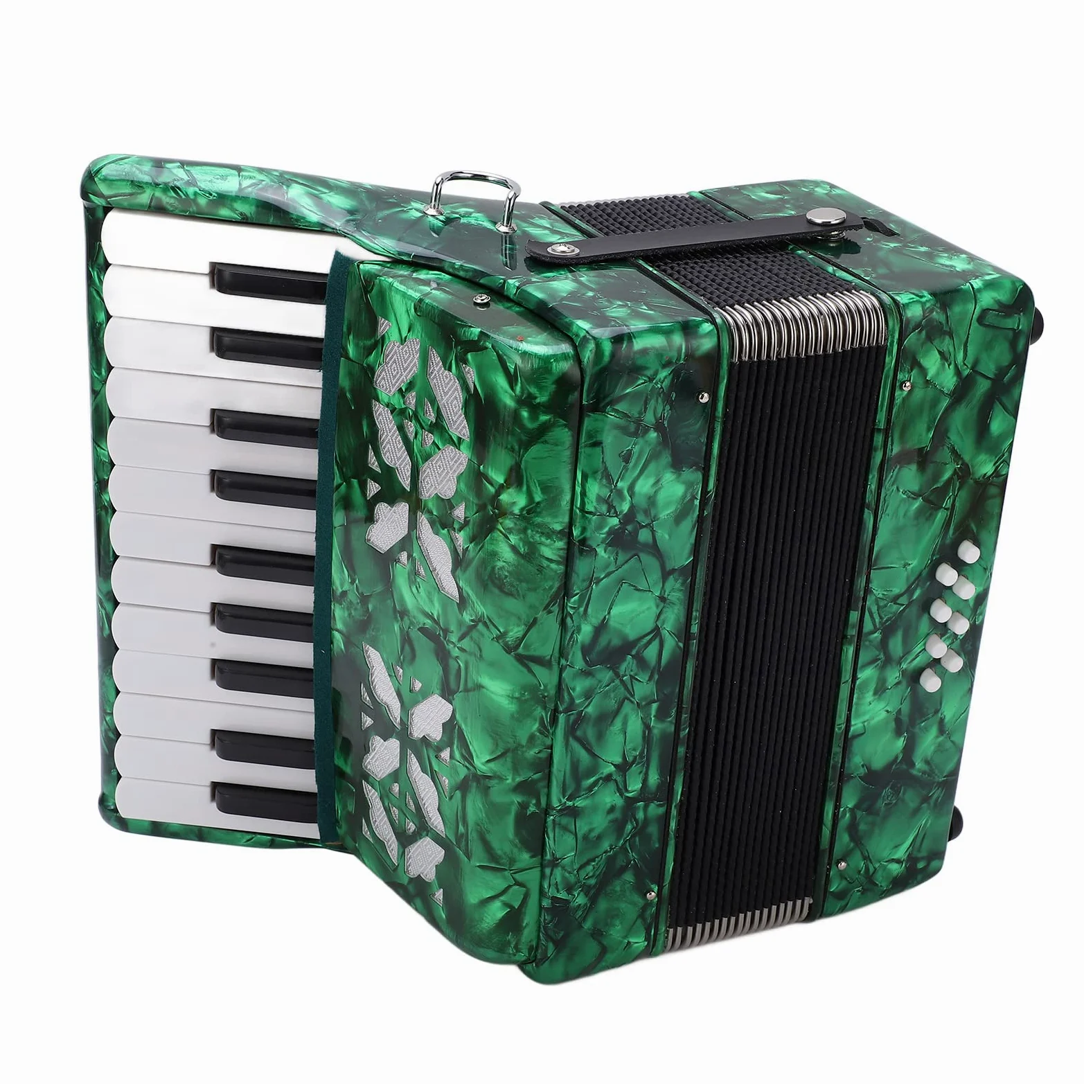 22 tasti 8 strumento a fisarmonica bassa, fisarmonica, strumento musicale a fisarmonica di prestazioni,squisito strumento di fisarmonica con cinghia regolabile per studenti principianti adulti (B)