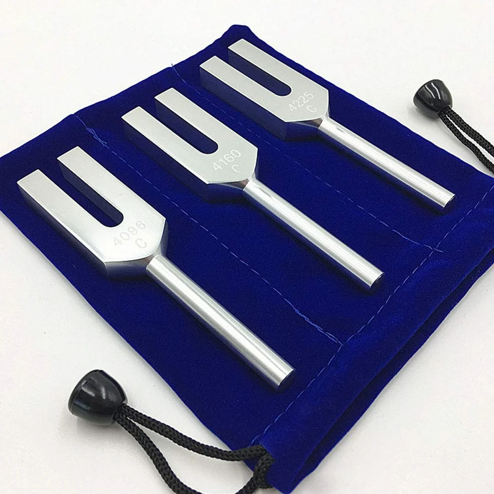 Set di 3 diapason ad alta frequenza per accordatura 4096 Hz, suono meraviglioso, per guarigione, strumento musicale, argento