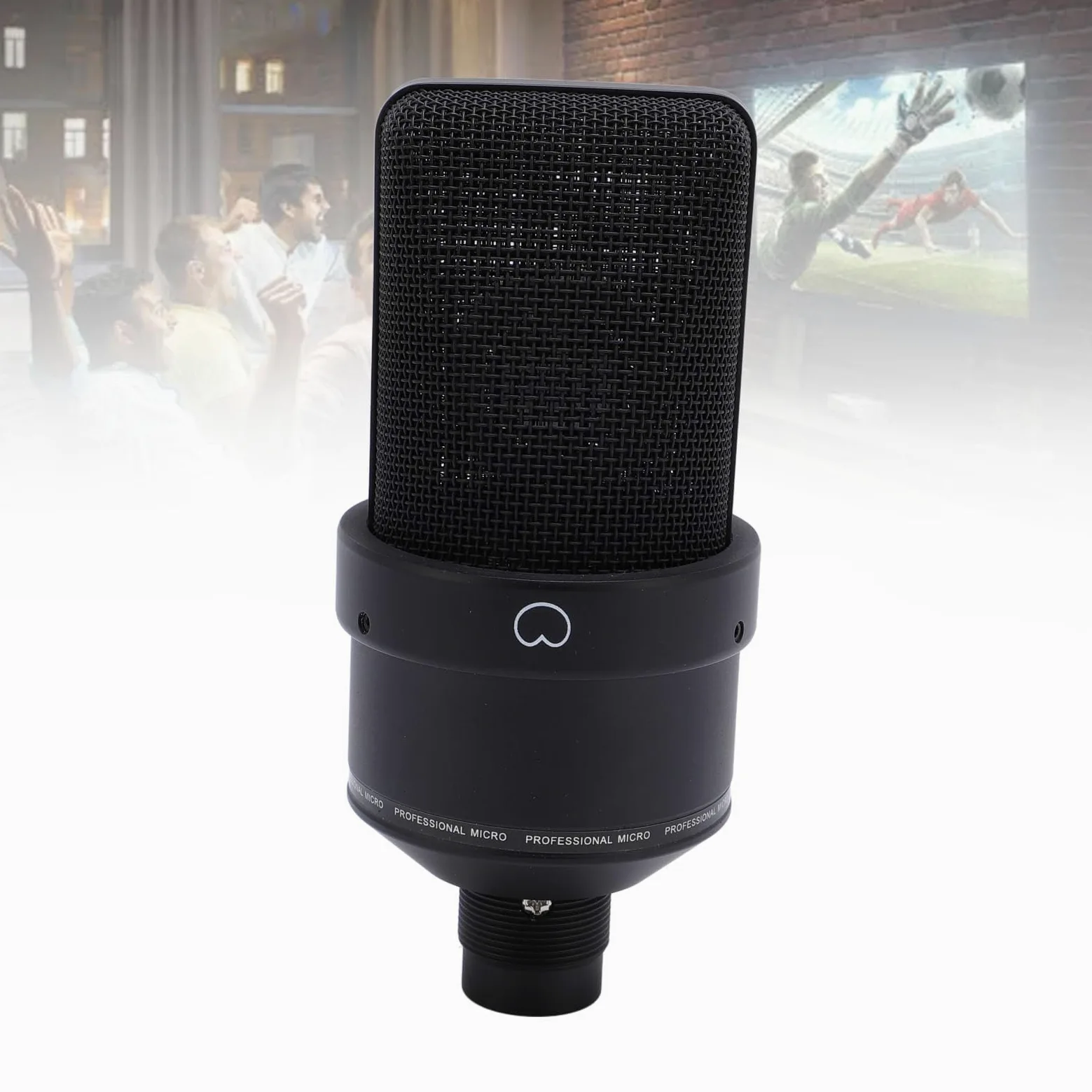 Microfono a condensatore studio professionale 26 mm diaframma largo XLR microfono di registrazione con supporto antiurto cavo antivento per podcasting canto streaming gi (Nera)