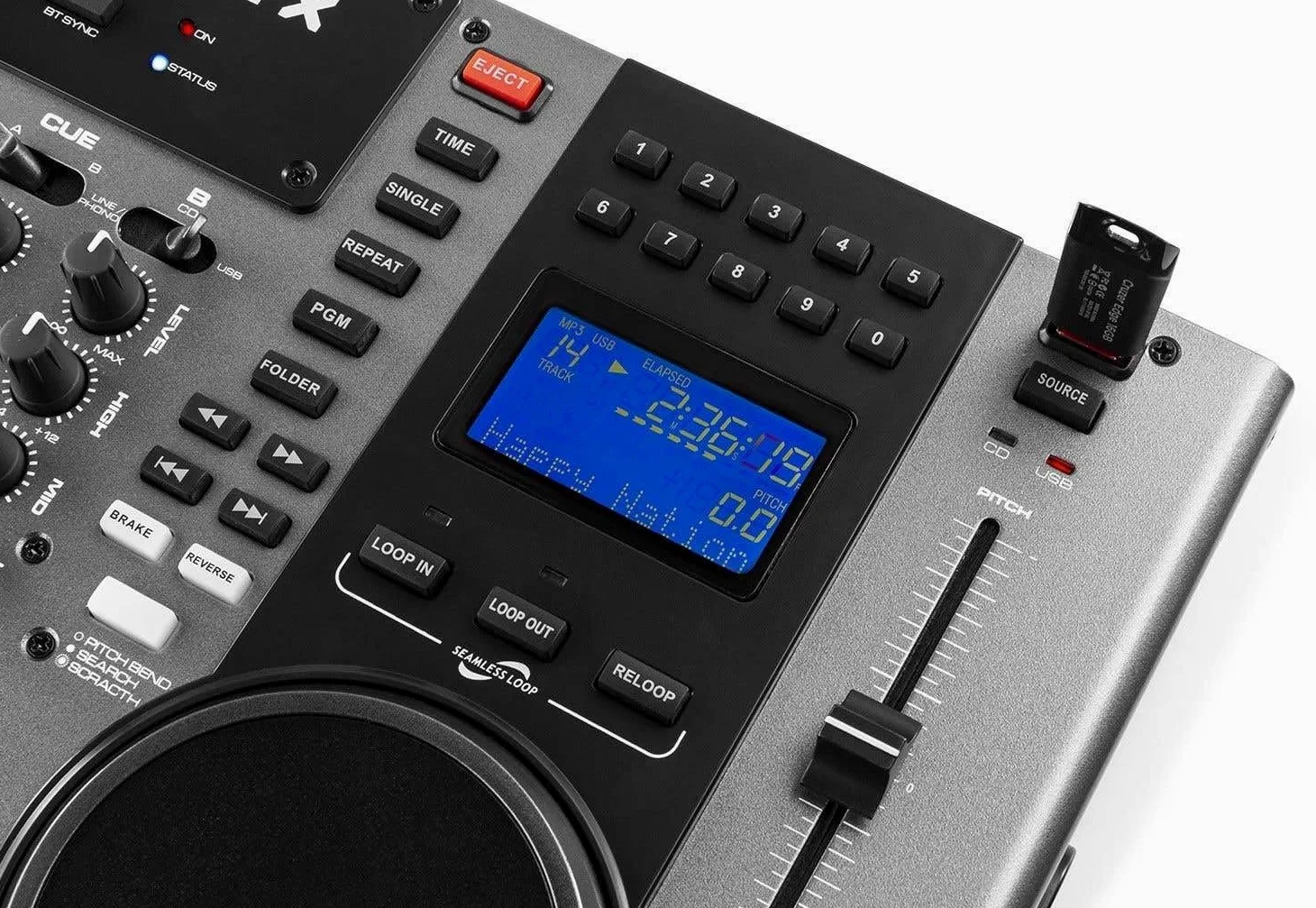 Vonyx CDJ450 DJ Workstation - 2 Lettori CD Compatibili con MP3, Funzione Bluetooth, 2 Porte USB, Mixer a 2 Canali, Media Player, Ricerca Cartella Integrata, Maniglie