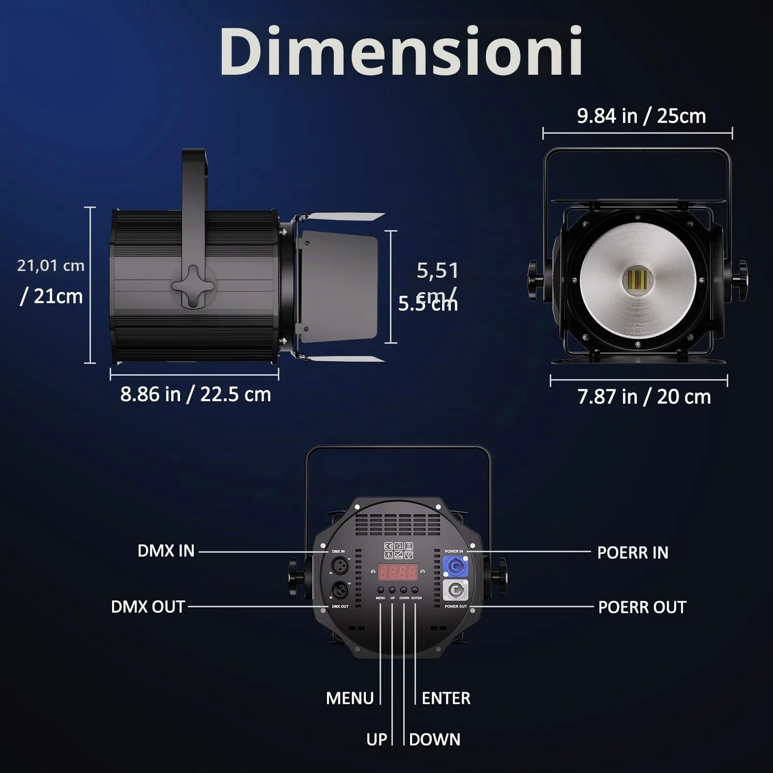200W COB LED Par faretto 6 in 1 RGBWA+UV Luci da Palcoscenico 3500~7500 K par led con DMX/Sound/Master-slave COB luce Fari per palco, DJ, feste, matrimoni, chiese dramma