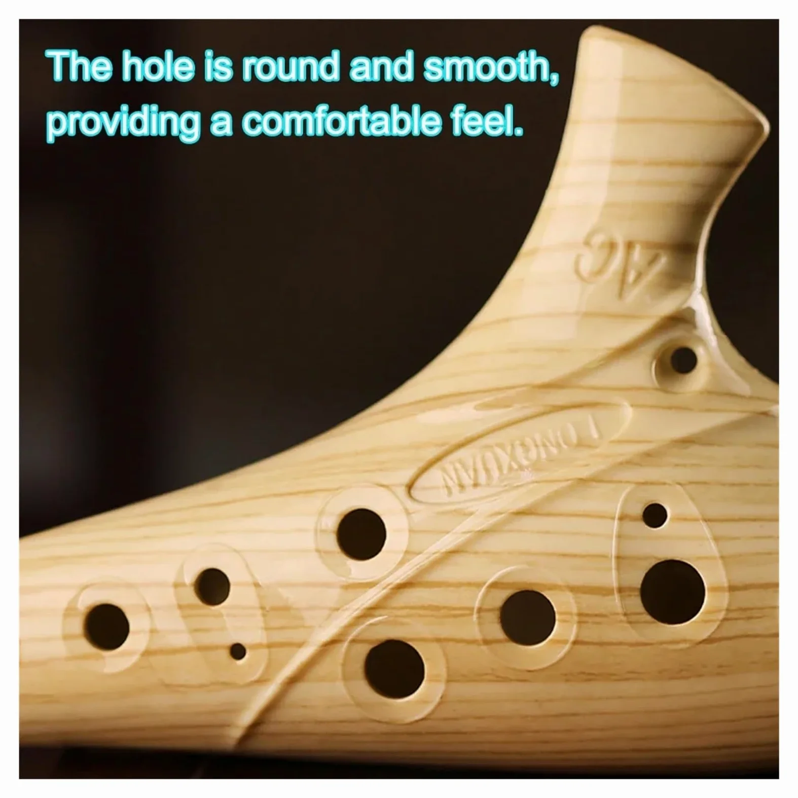 Ocarina Ceramica Alto C Flauto in ceramica con 12 fori, tono AC Tono medio C Grana del legno Cracking Ghiaccio Affumicato Blu Bianco Strumento for principianti per Principianti Adulti