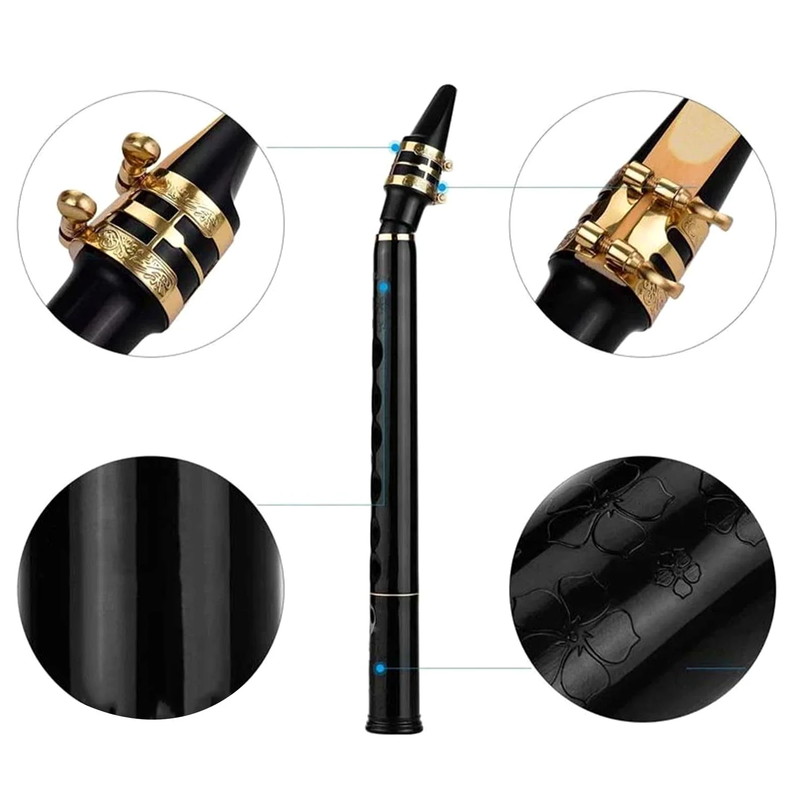 Sassofono tascabile con in do, sassofono a 8 fori, strumento portatile per sassofono, strumento compatto per esercitarsi con ance e borsa per il trasporto, strumenti musicali per musicisti e | Strumento di per Kids Kids Amateurs Amanti musicali, strumento