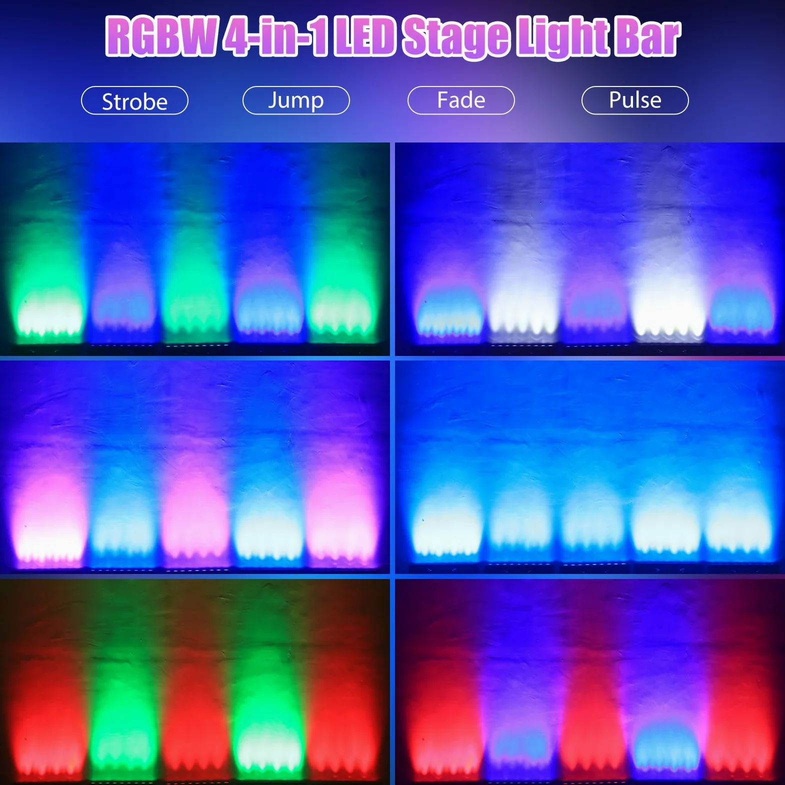 Barra Luminosa LED 60W Wallwasher Illuminazione di Scena Effetti, 9 RGBW LED con Telecomando Luce di Partito Angolo del Fascio 35° Stroboscopio DMX512 per Matrimoni Esterni Discoteca Natale DJ 2PCS