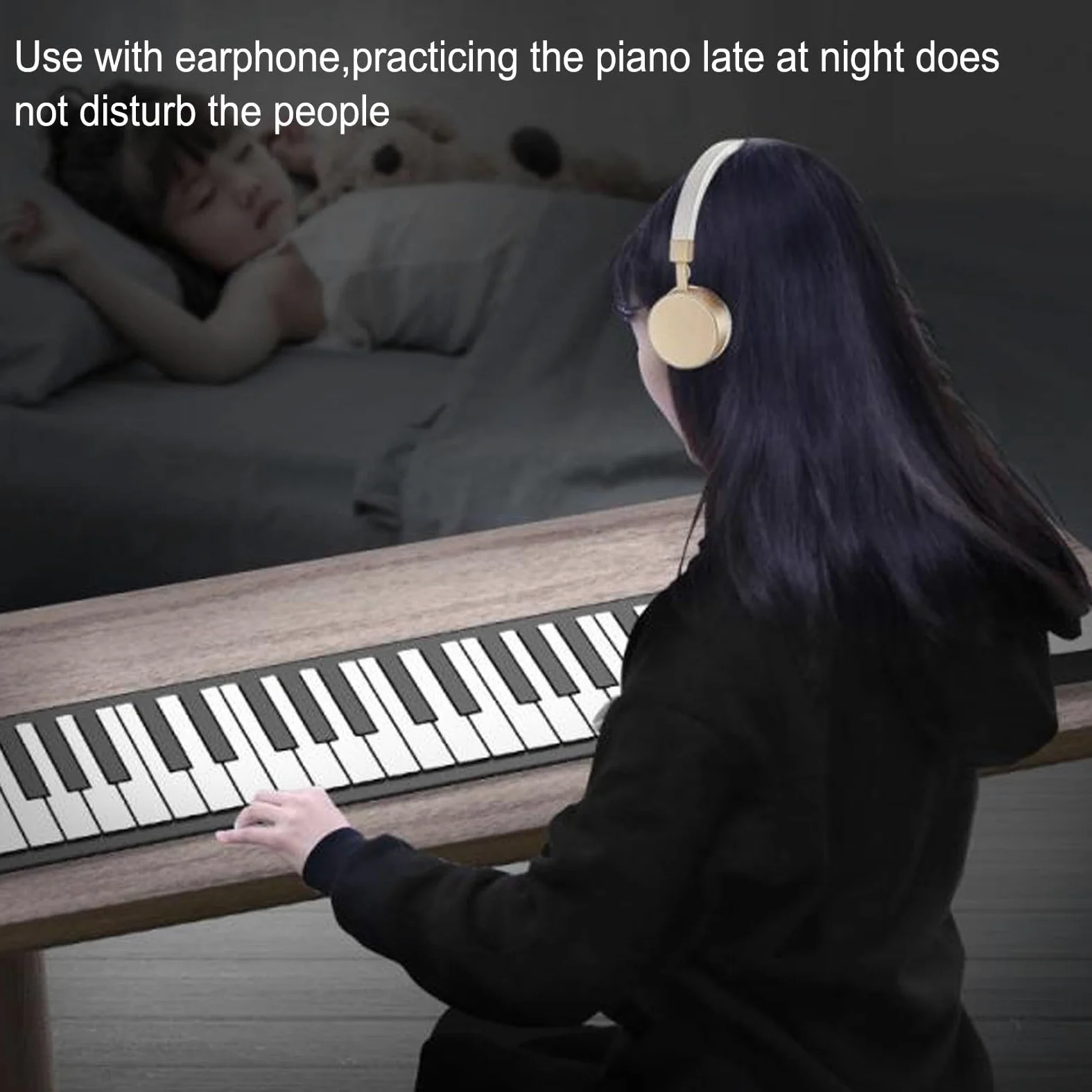 Asixxsix Tastiera per Pianoforte Pieghevole, Tastiera Elettrica per Pianoforte Portatile Pieghevole a 88 Tasti con Altoparlanti Integrati, 128 Toni, 128 Ritmi, 14 Brani Demo e Uscita
