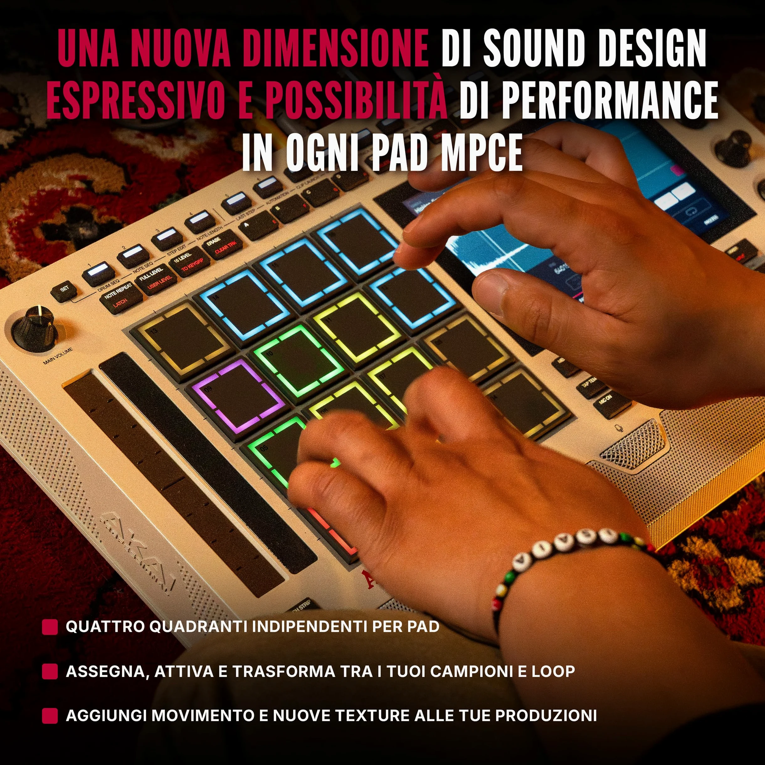 Akai Professional MPC Live III Retro Centro di Produzione Musicale Portatile Standalone con Pads MPCe, Sequencer, Touchscreen, Microfono, Monitor Stereo, Interfaccia Audio, Wi-Fi, Bluetooth, Batteria