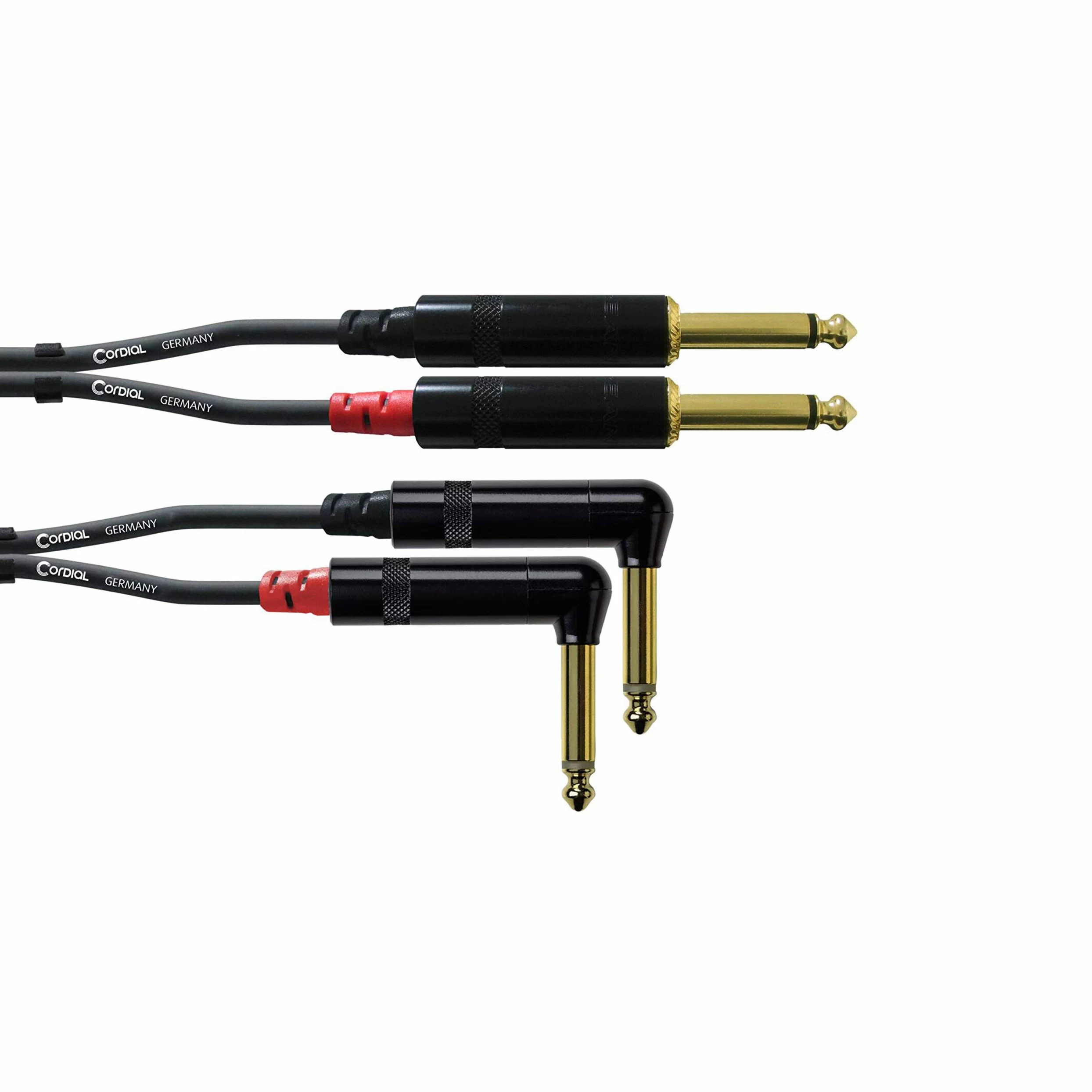 Cordial - Cavo audio stereo 6 m 2×jack 6,3 mm maschio dritto/angolato REAN placcati oro (CFU 6 PR)