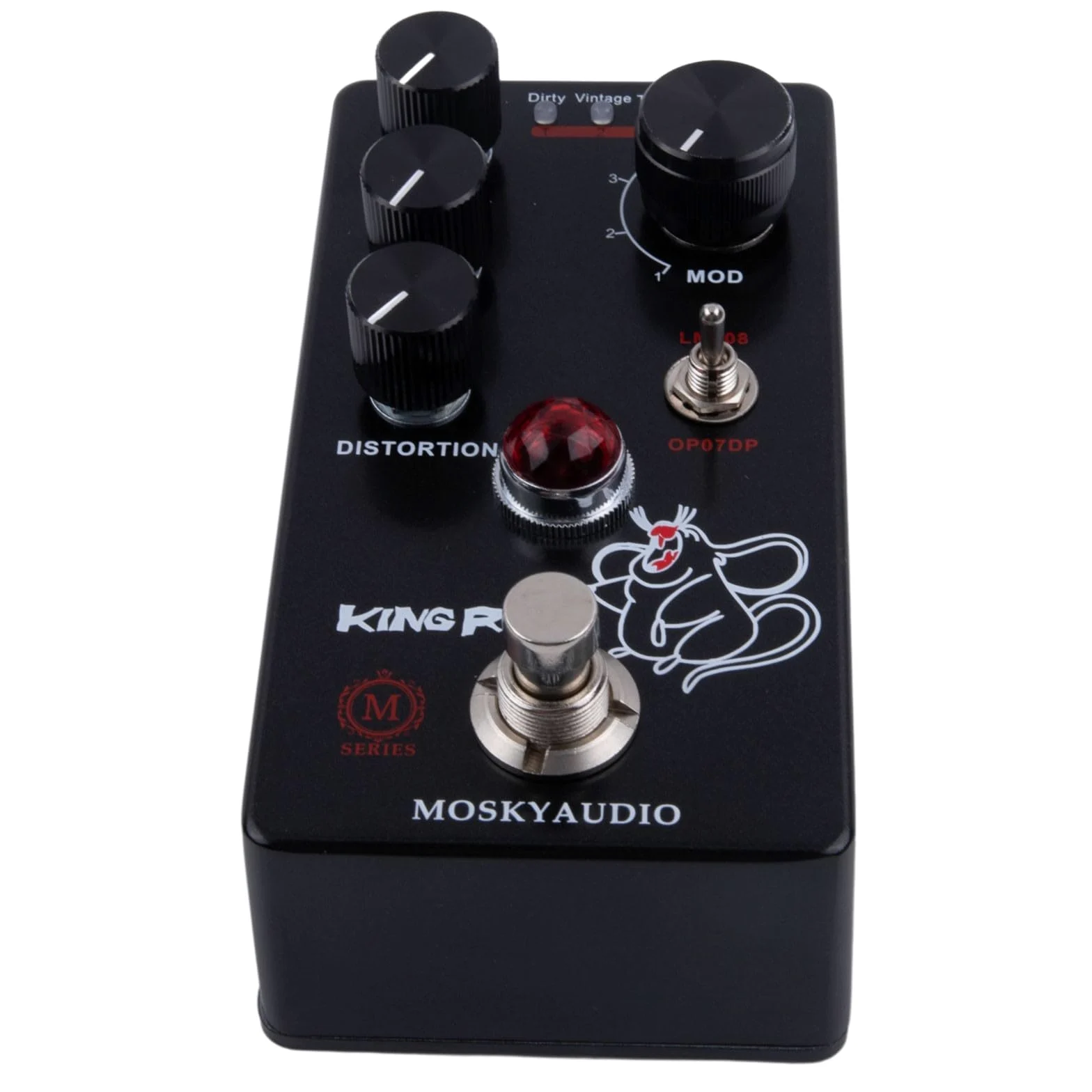 per mosky King Fuzz Distorsione Pedale per Chitarra Elettrica con Controllo Filtro Volume 4-Mode Tone Shaping Studio Stage Effect Unit 115x64mm