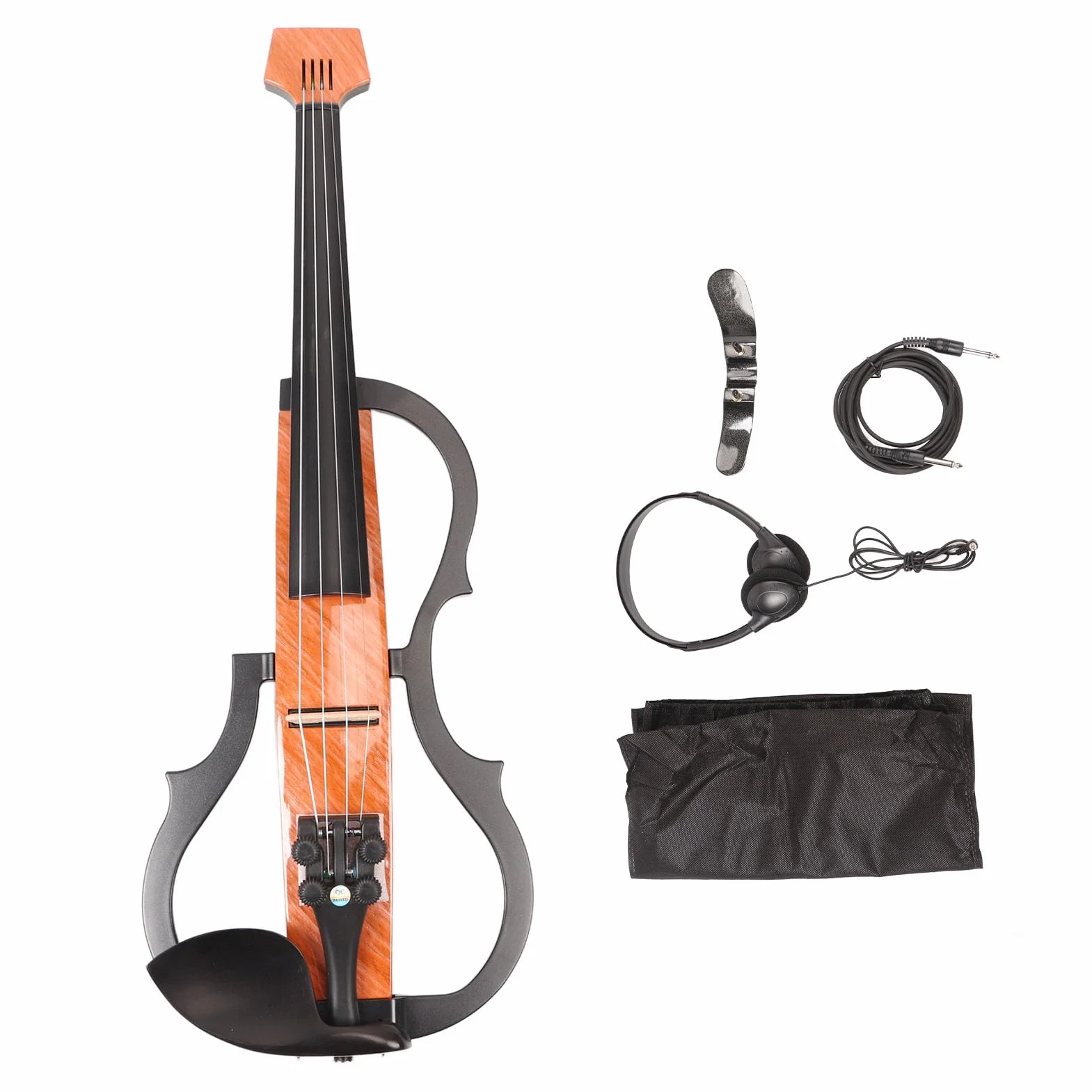 Violino elettrico silenzioso 4/4 in fibra di carbonio acero set di violino silenzioso con panoramica portatili leggeri per artisti per artisti di pratica