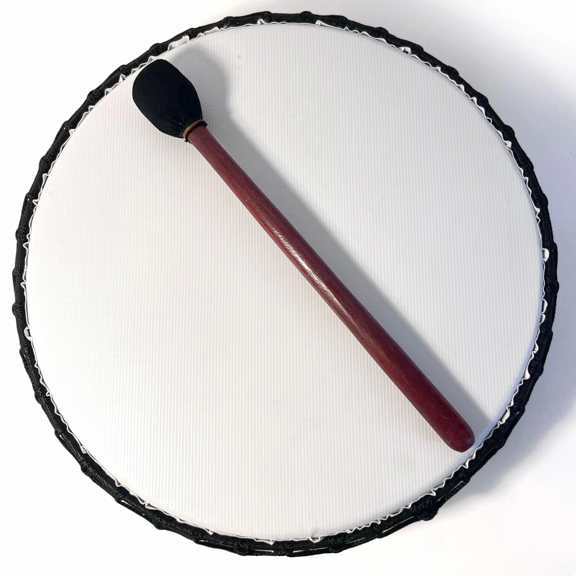 Grande tamburo sciamanico vegano da 40 cm con battitore in legno, strumento a percussione con suono profondo risonante