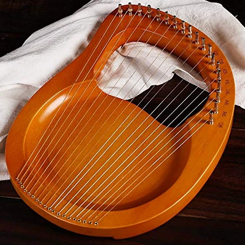 Strumento musicale lira mogano 19 corde, chiave accordatura e corde ricambio