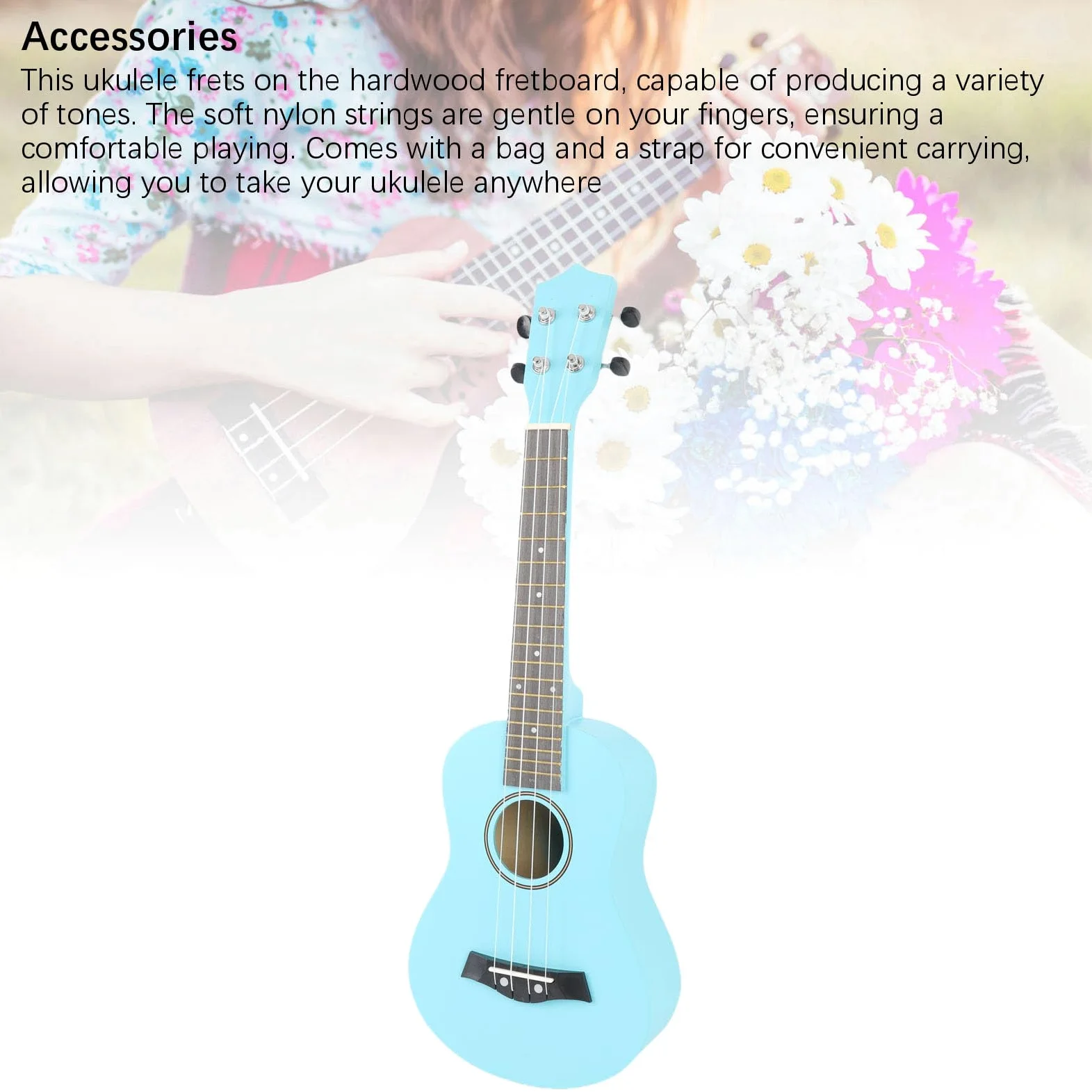 Ukulele Starter Kit, Professionista Ukulele per Principianti per Adulti, Basswood in Mogano Soprano da 24 Pollici UKELELE