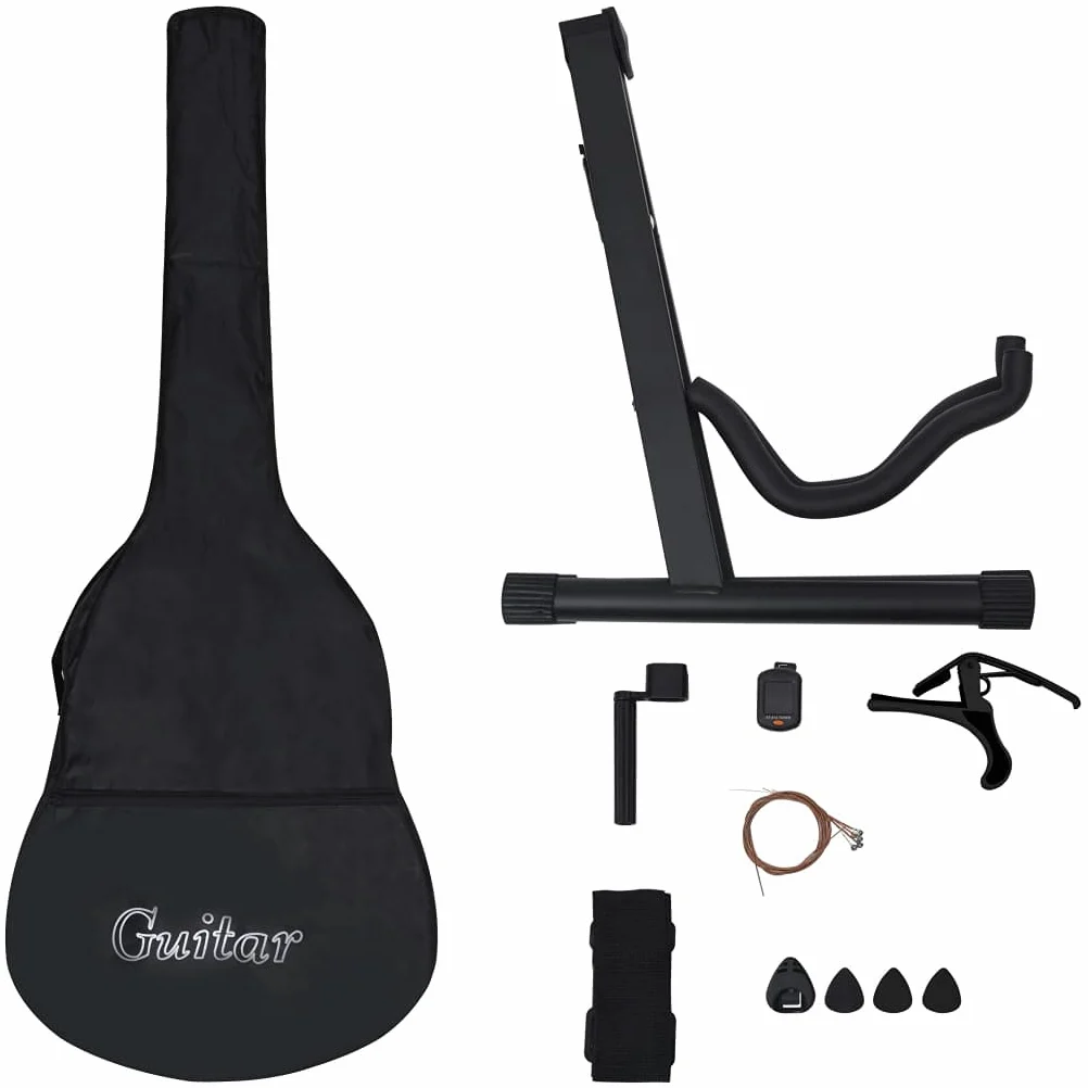 Set Chitarra Western 12 pz con Equalizzatore e 6 Corde Nera-70139