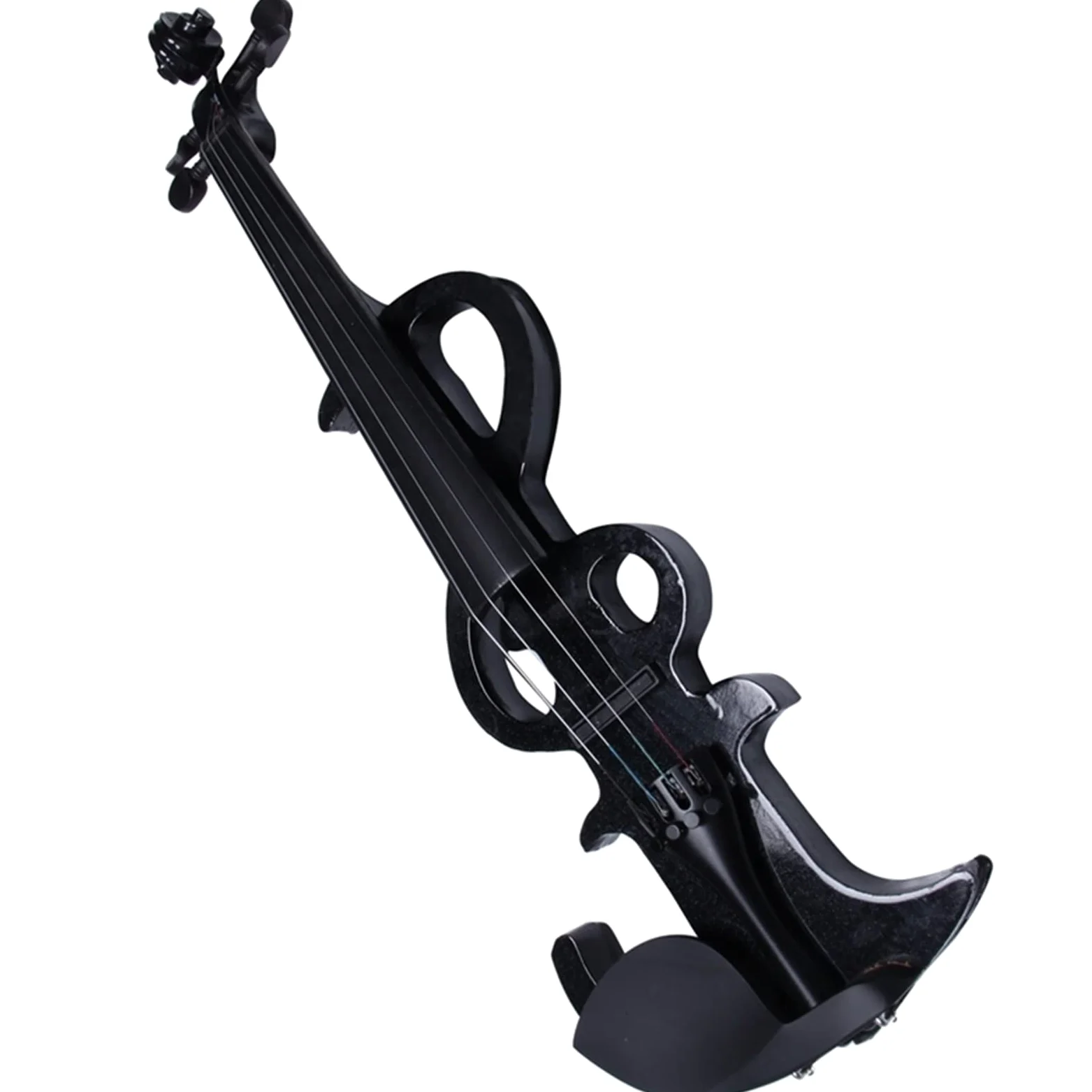 Violino elettrico Violino elettrico stereo 4/4 violino full-size tastiera in ebano + scatola per pianoforte nera