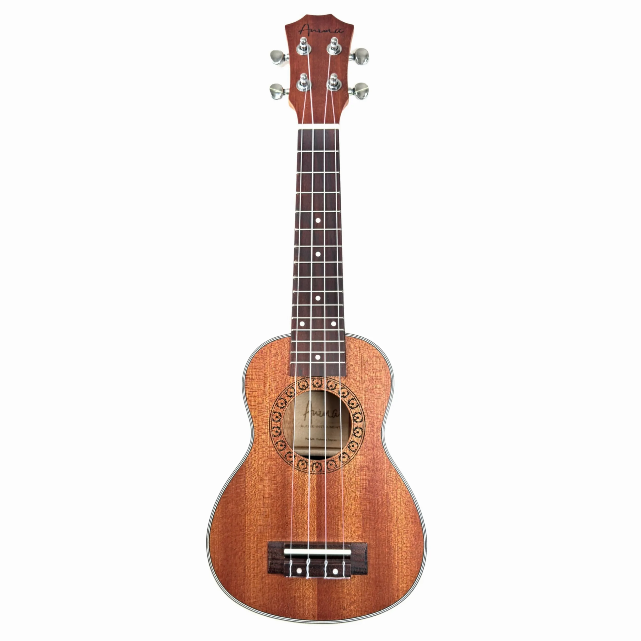ANIMA Set ukulele soprano Mahonia in mogano con borsa e metodo facile, ideale per principianti, bambini e adulti