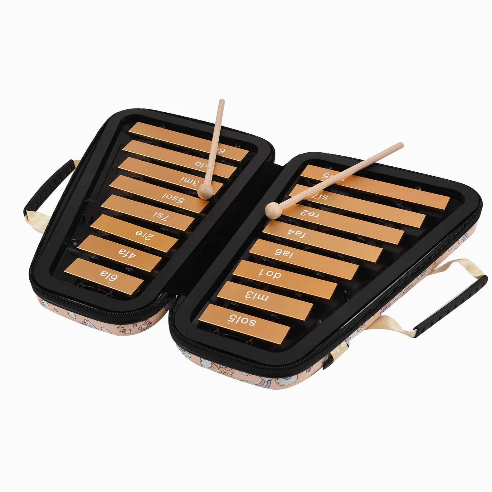 Hanzete 16 tasti Glockenspiel Piastra in alluminio xilofono 16 note strumento a percussione musicale educativo precoce con custodia martelletti per bambini sviluppo musicale dei sensi