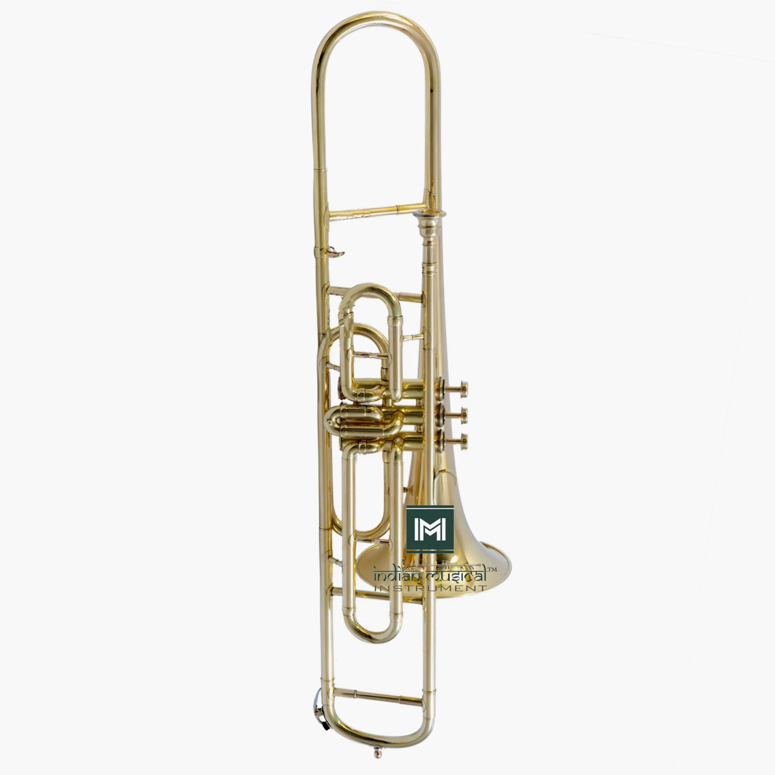 Valvola trombone, passo BB, qualità in ottone con custodia per il trasporto e bocchino incluso (oro)