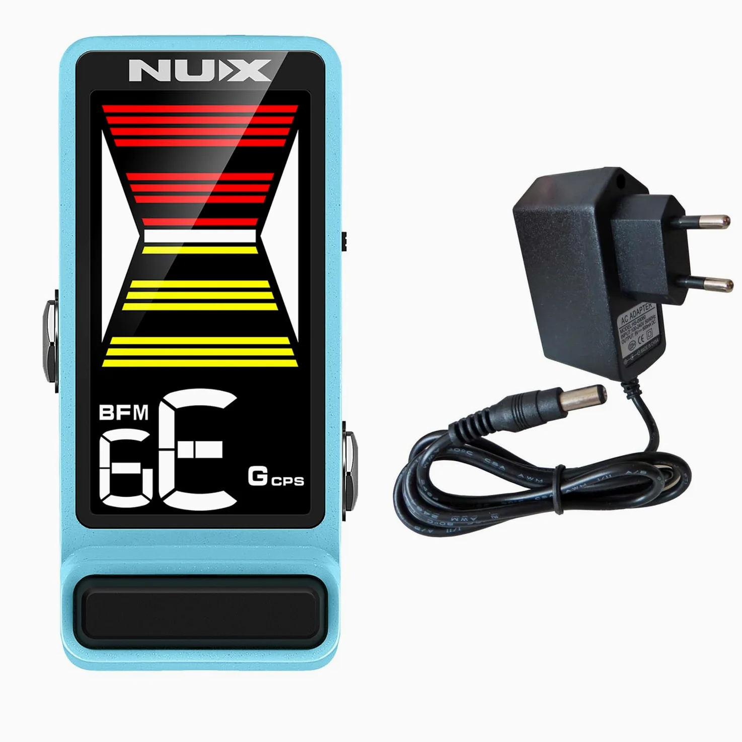 Nux NTU-3 MKII Flow Tune Accordatore blu con alimentatore Keepdrum 9 V