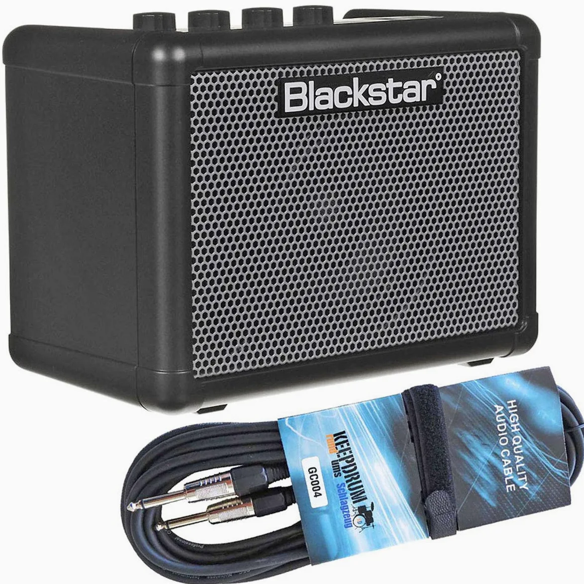 Blackstar Fly 3 - Mini amplificatore per bassi + cavo per chitarra Keepdrum, 3 m