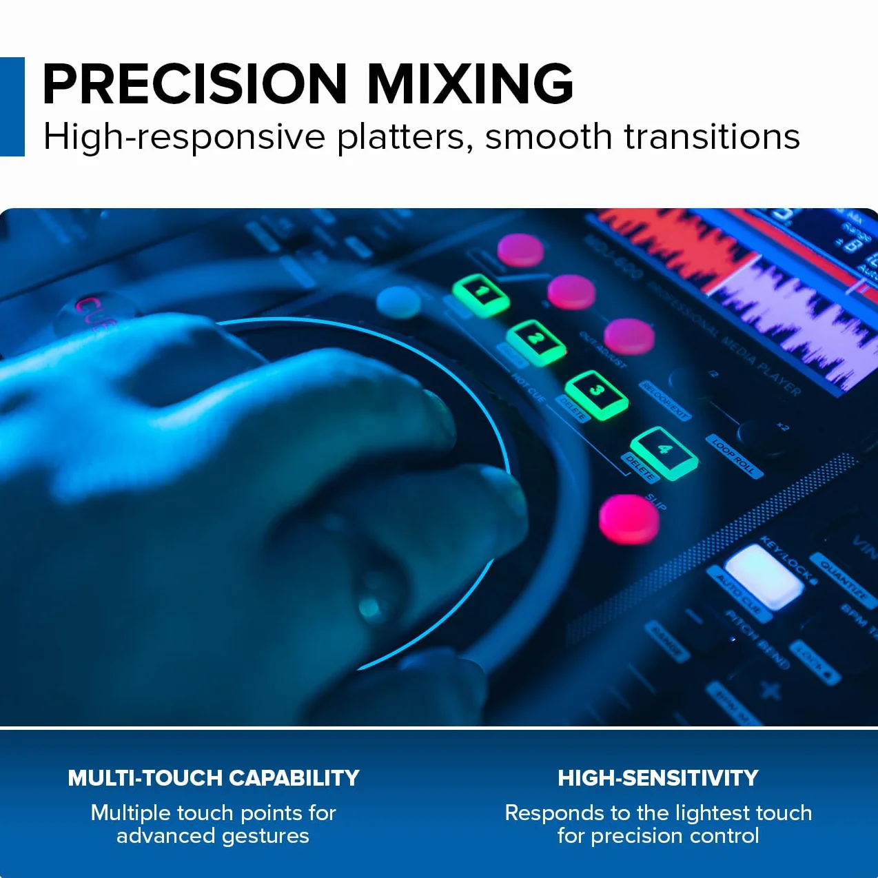 Gemini Sound MDJ-600 - Player Professionale CD / Media con Loop per Auto / Manuale, Schermo a Colori, MIDI, 24 Bit / 192khz Soundcard