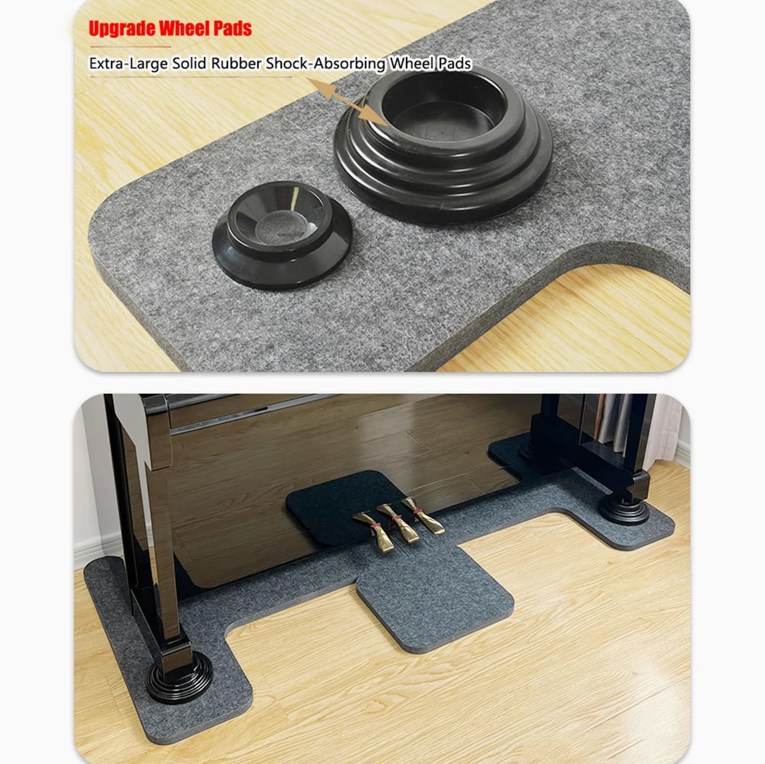 Tappeto insonorizzante per pianoforte, antiscivolo, antirumore, isolamento termico, protezione per pianoforte verticale e assorbimento acustico