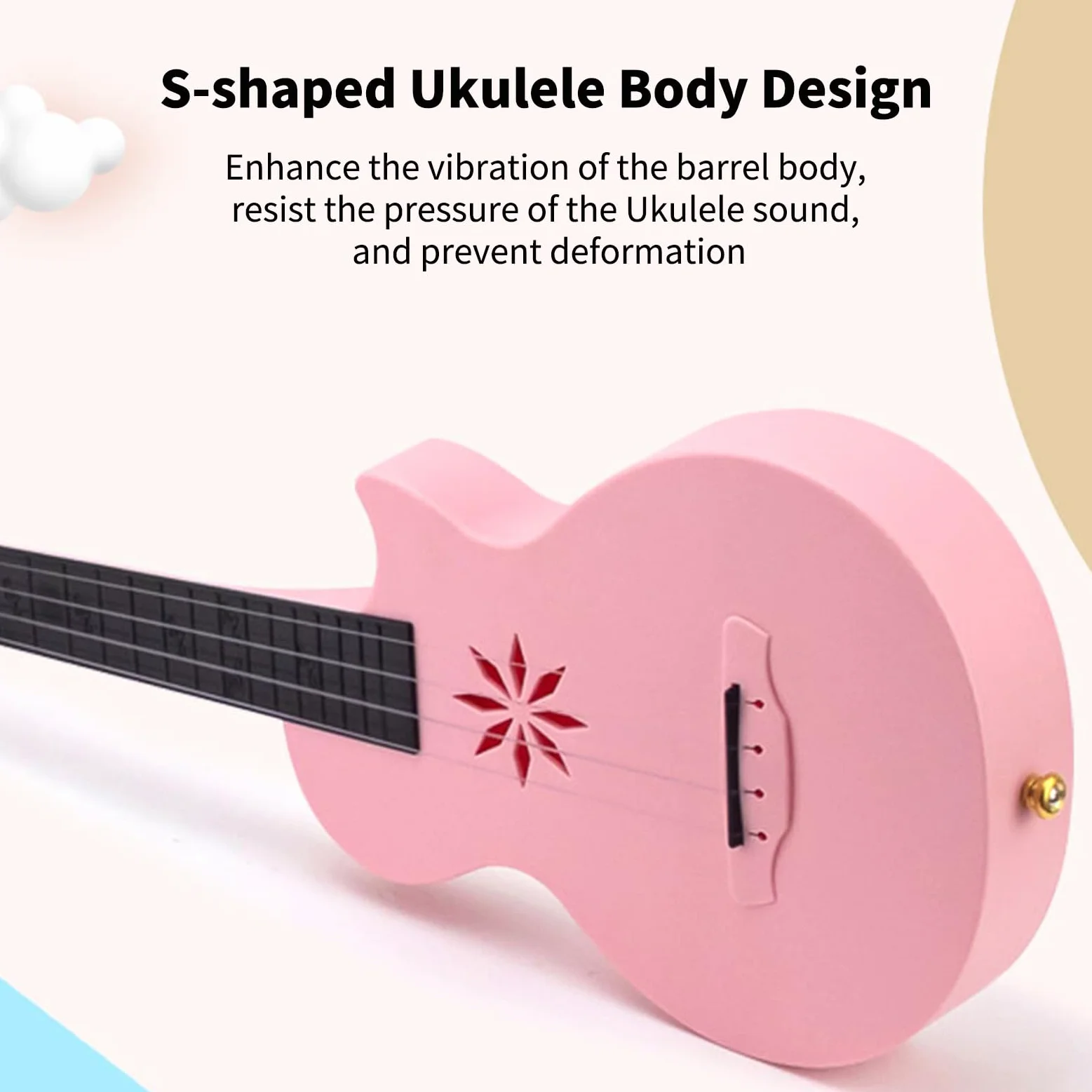 Ukulele da 25 Pollici 4 Corde Ukulele in Fibra di Carbonio Uke Portatile con Borsa per Il Trasporto per Principianti Adulti Adolescenti Strumento a Corde Professionale