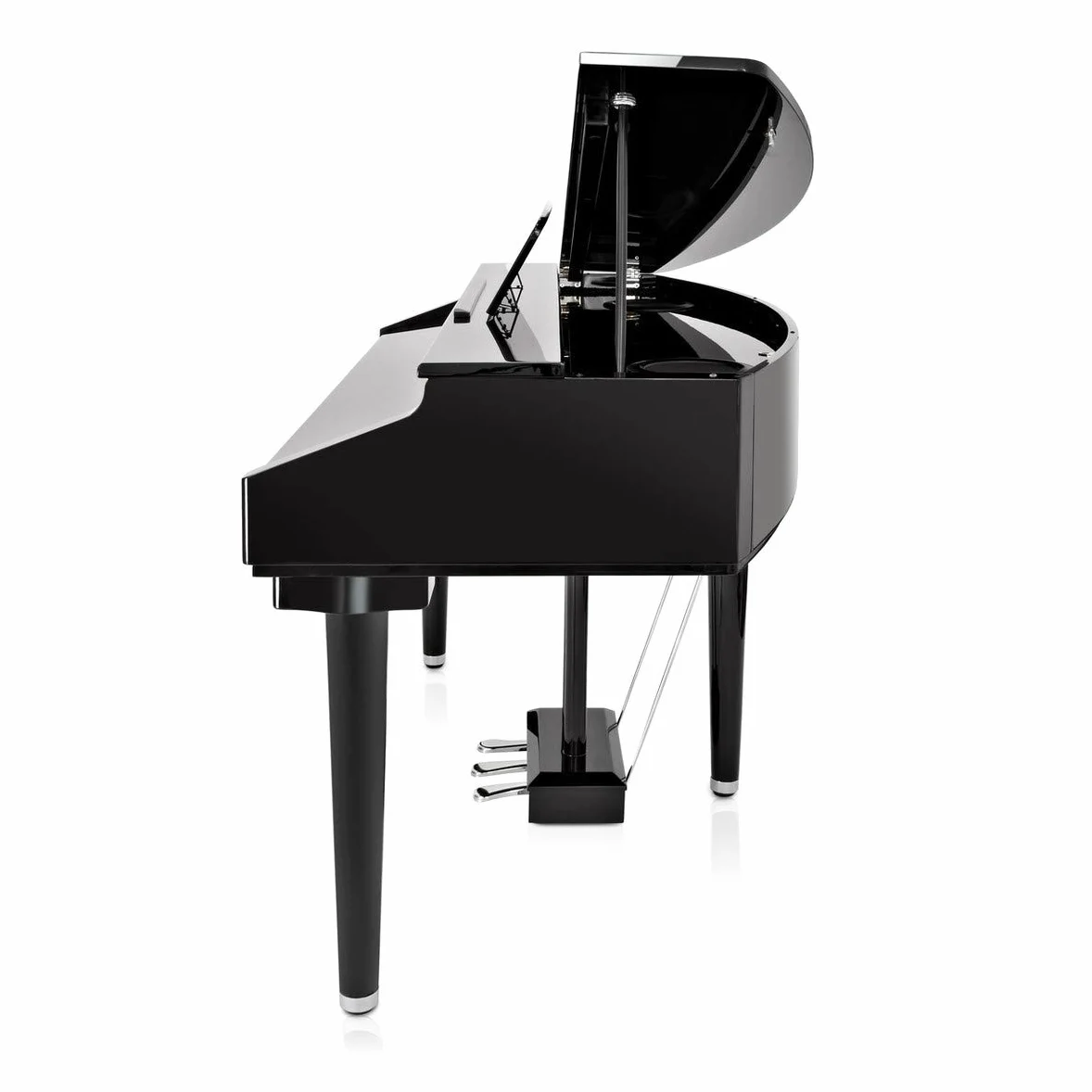 GDP-200 Pianoforte a Coda Digitale con Panca di Gear4music | Costruzione Splendida con Finitura Nera Lucida, 128 Voci Realistiche e Tasti Pesati, Panca da Piano Deluxe Inclusa