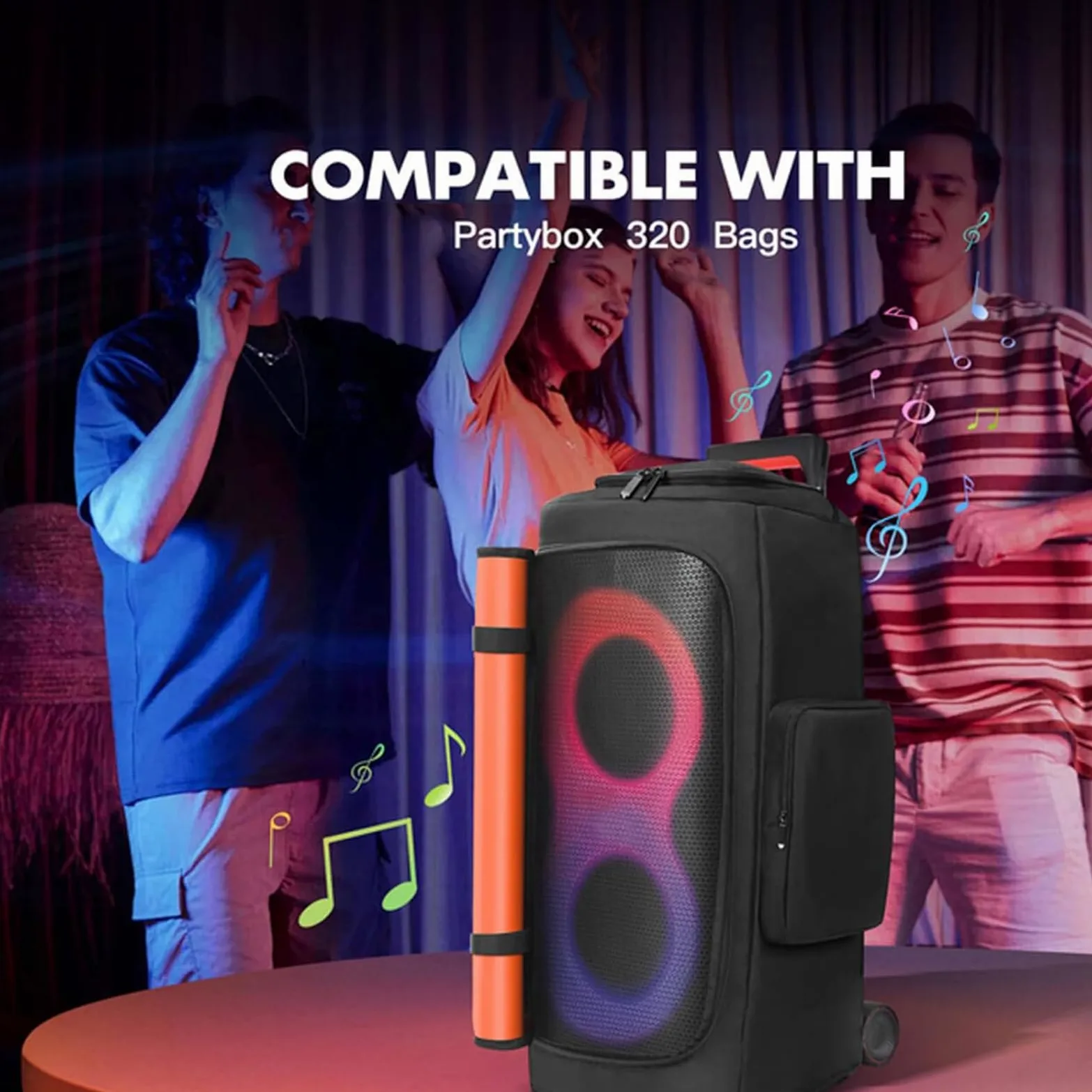 Custodia da viaggio compatibile con altoparlanti portatili JBL PARTYBOX 310/320, altoparlante per feste all'aperto, custodia protettiva con tasche per microfono, caricabatterie, cavo e