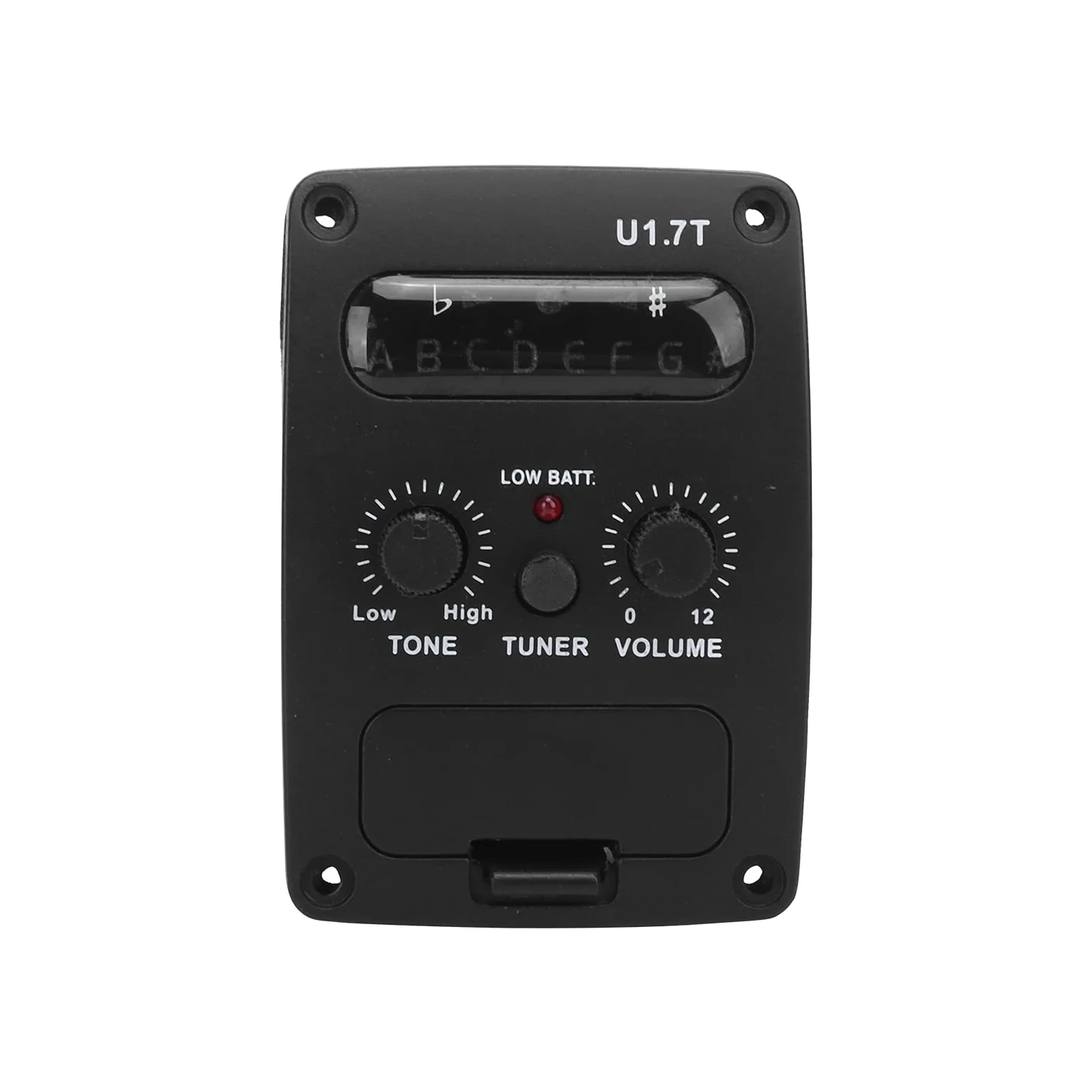 Naroote Pickup per Ukulele Robusto Pickup per Chitarra Hawaii in Metallo con Funzione Accordatore per Chitarristi Acustici Materiale: Metallo e Plastica (BLACK)